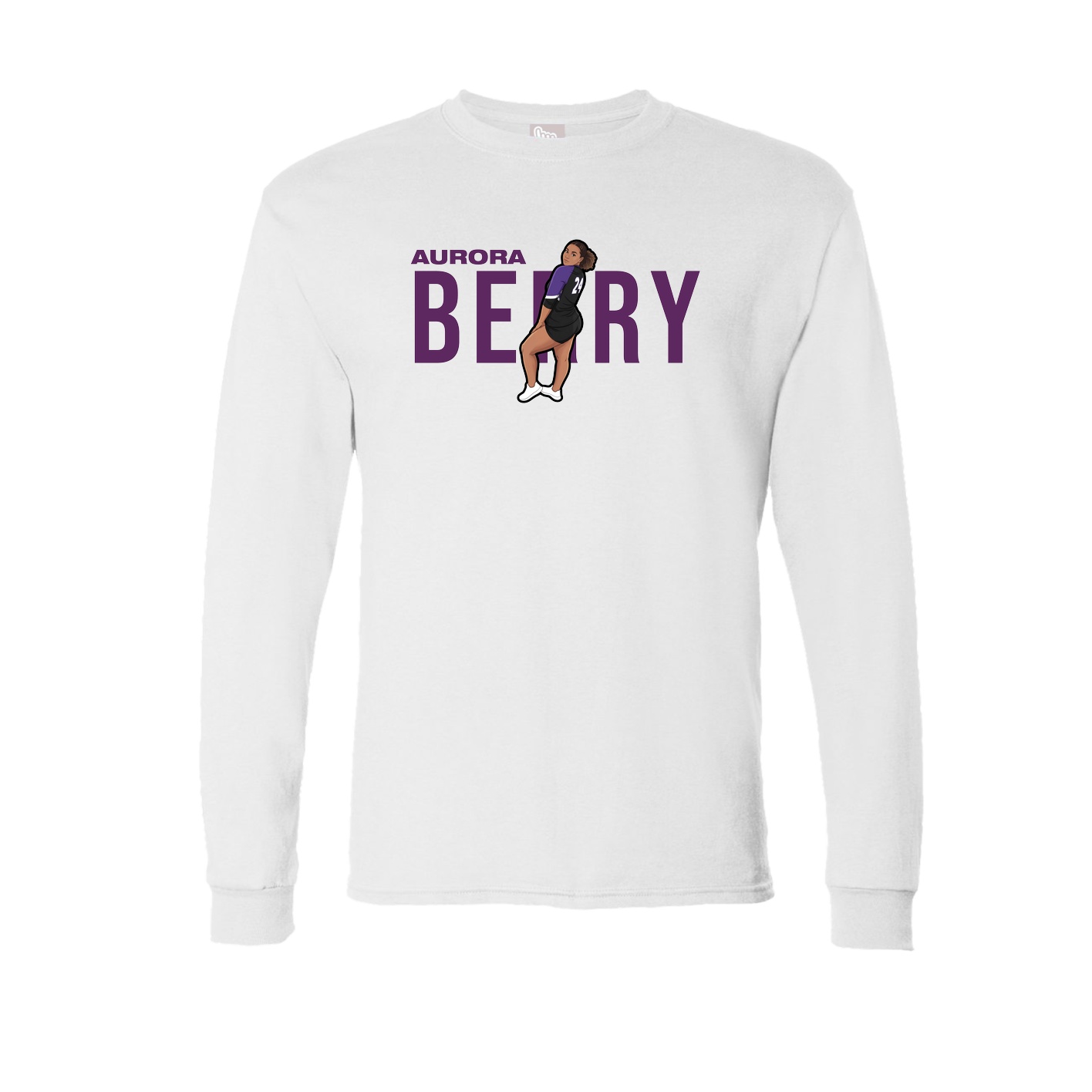 Long Sleeve Tee — Player Name in White