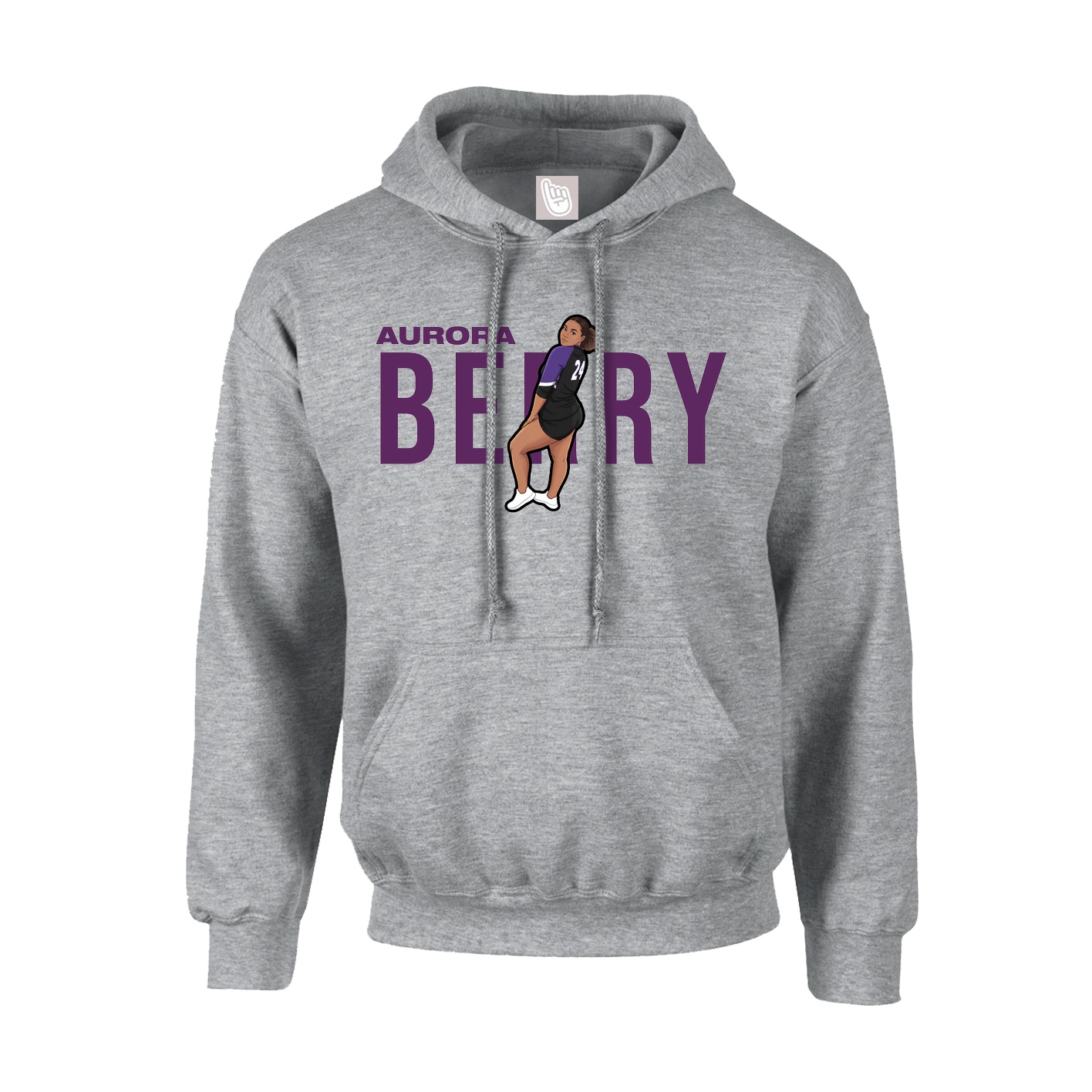 Youth Hoodie — Player Name in Grey