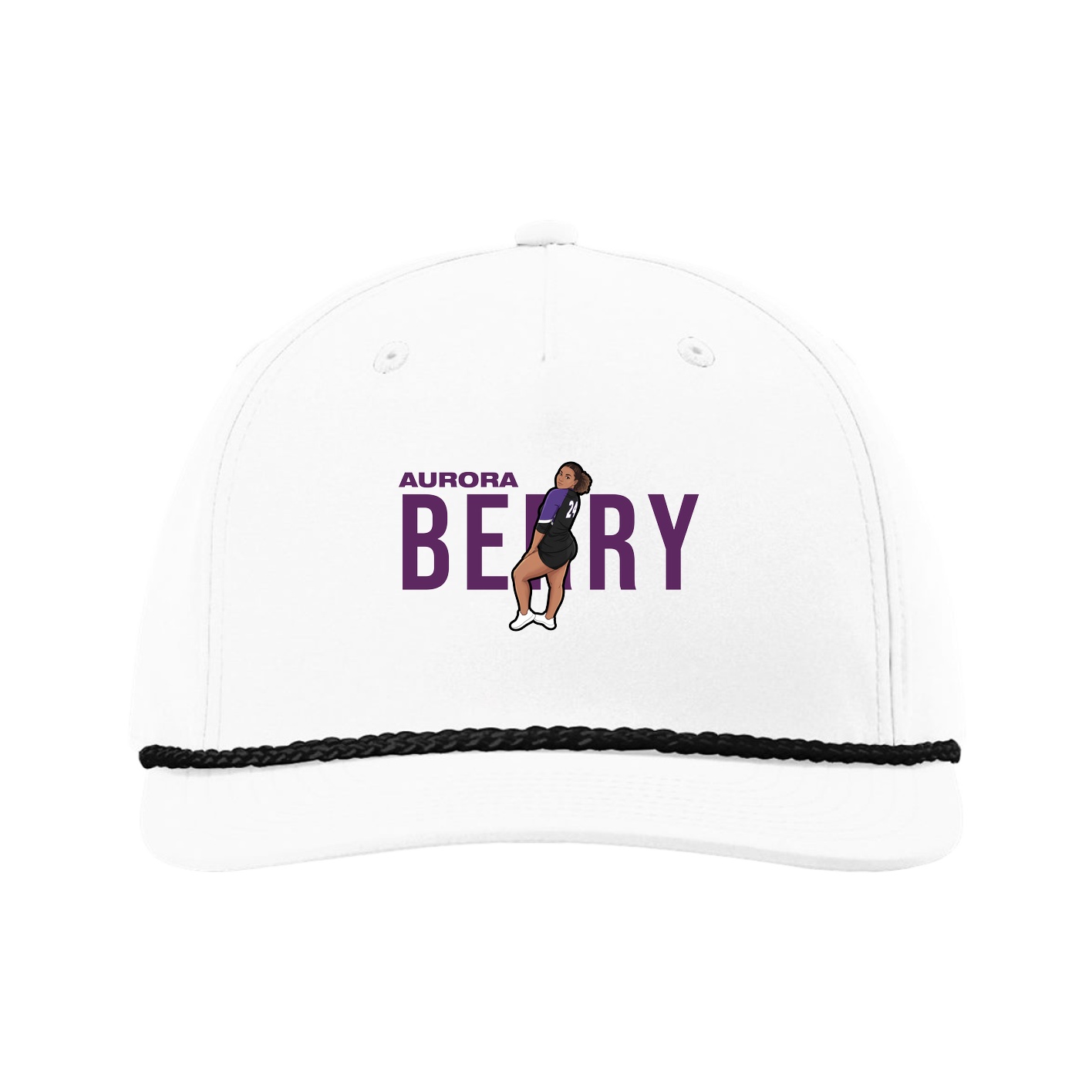 Five-Panel Classic Rope Cap — Player Name in White