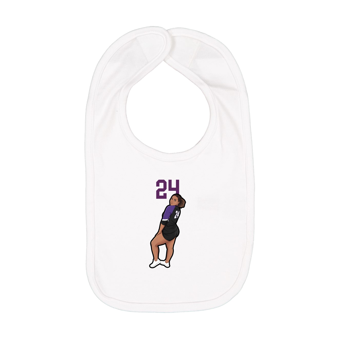 Infant Bib — Number Top in White