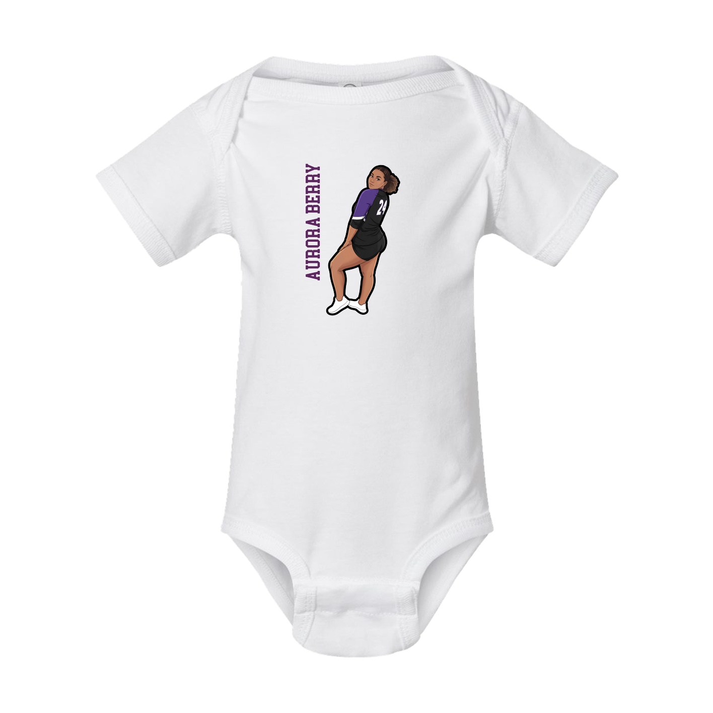 Baby Onesie — Name Vertical in White