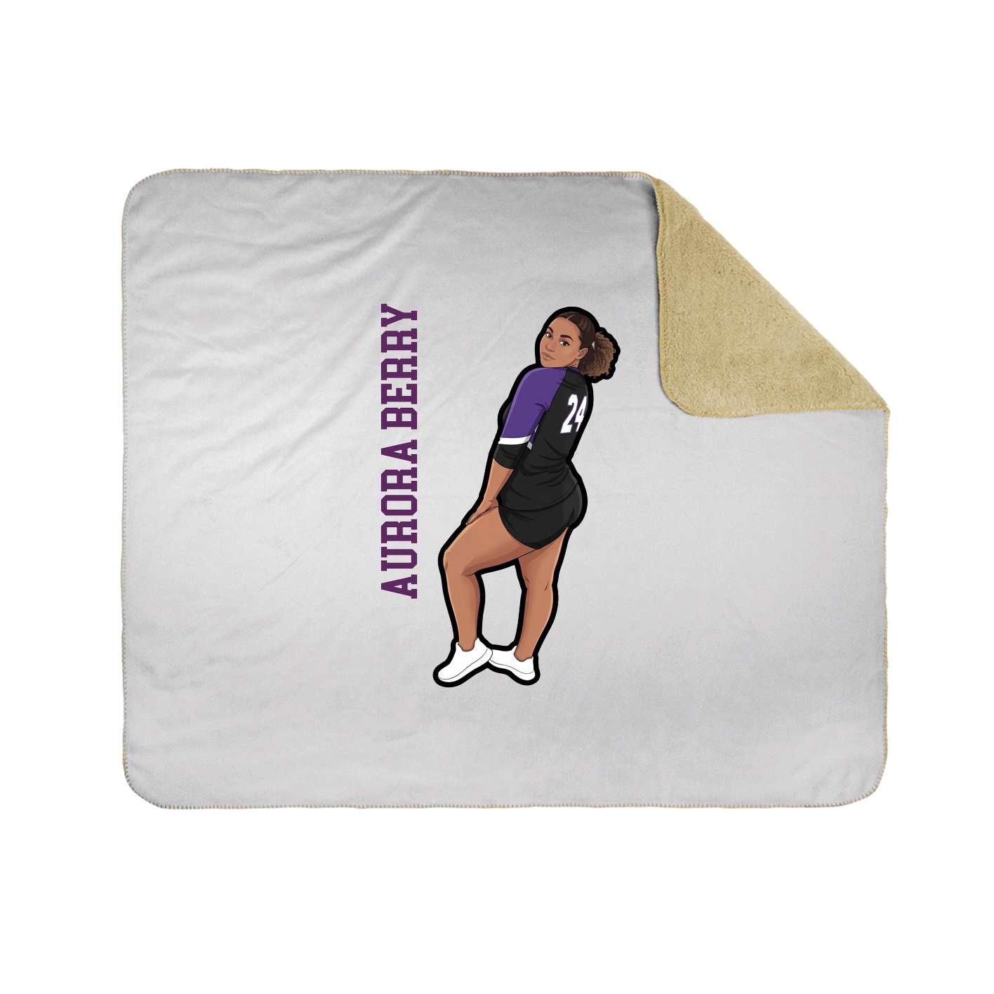 Throw Blanket — Name Vertical in White