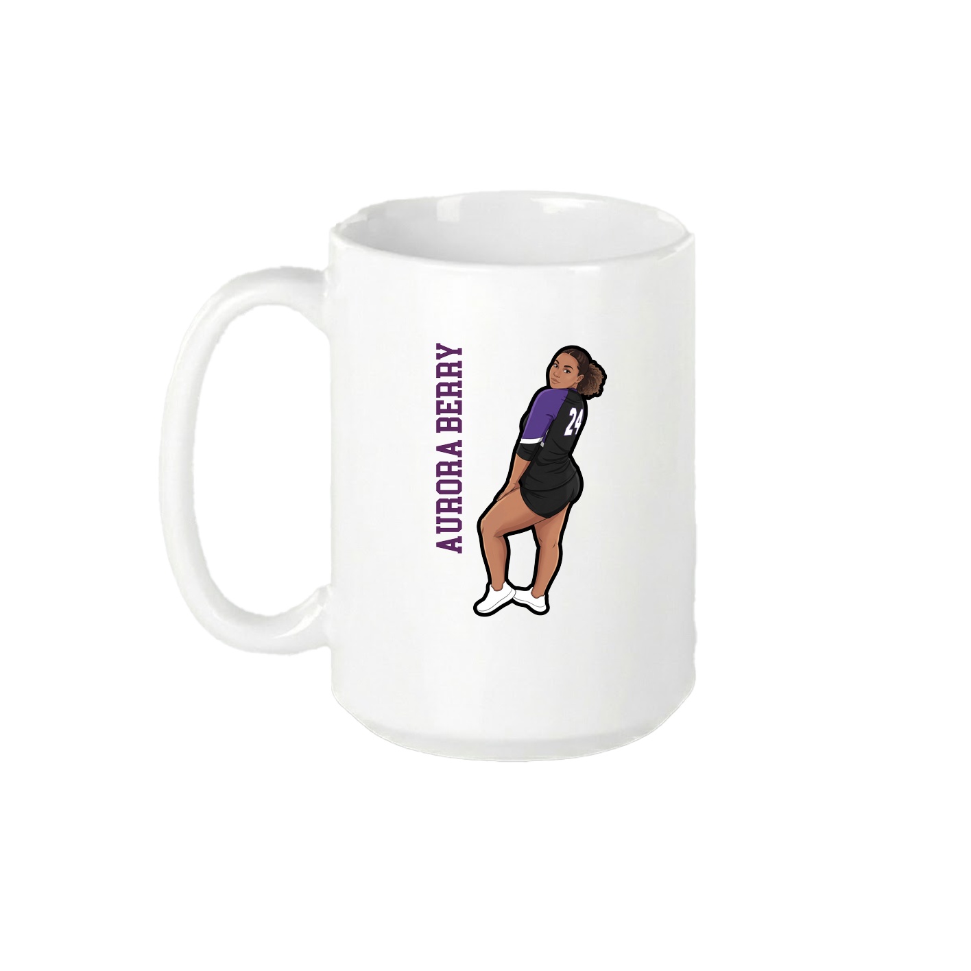 15oz Coffee Mug — Name Vertical in White