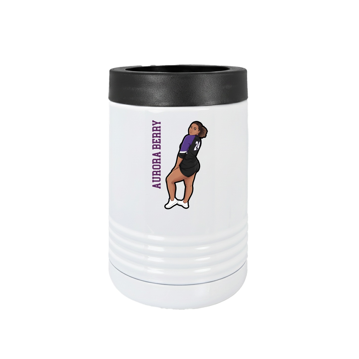 Beverage Holder — Name Vertical in White