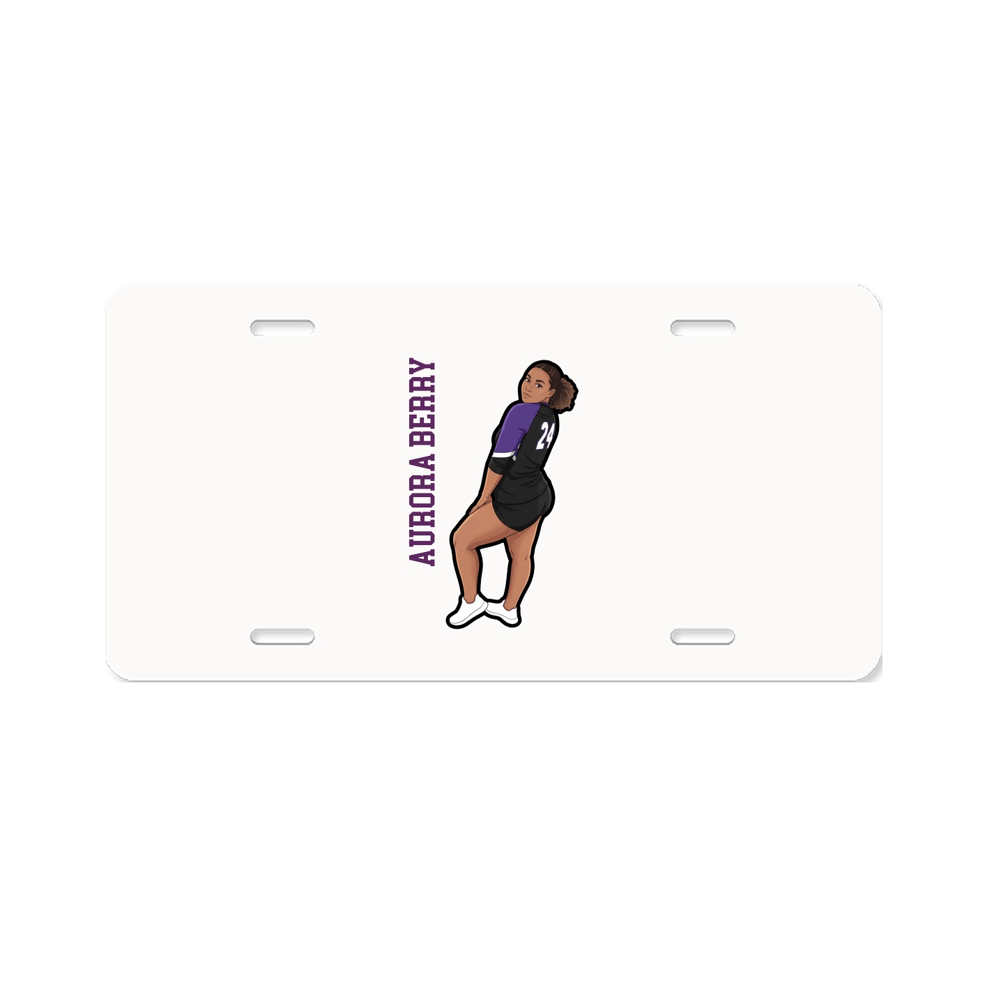 License Plate — Name Vertical in Classic