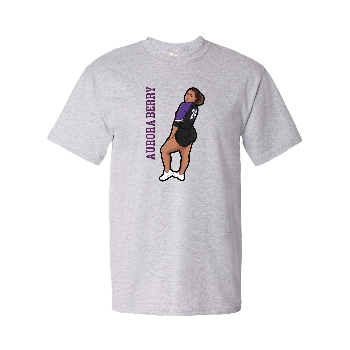 Youth Tee — Name Vertical in Grey
