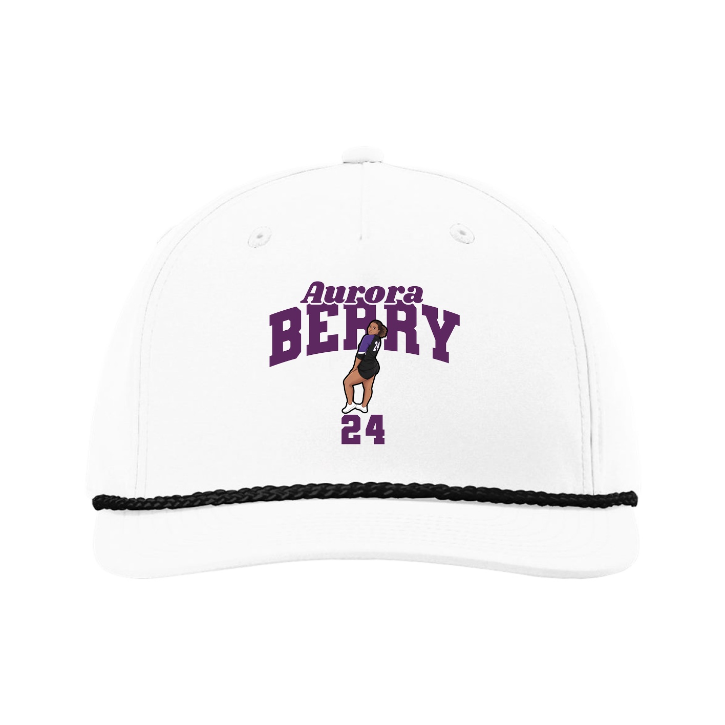 Five-Panel Classic Rope Cap — Signature Arch in White