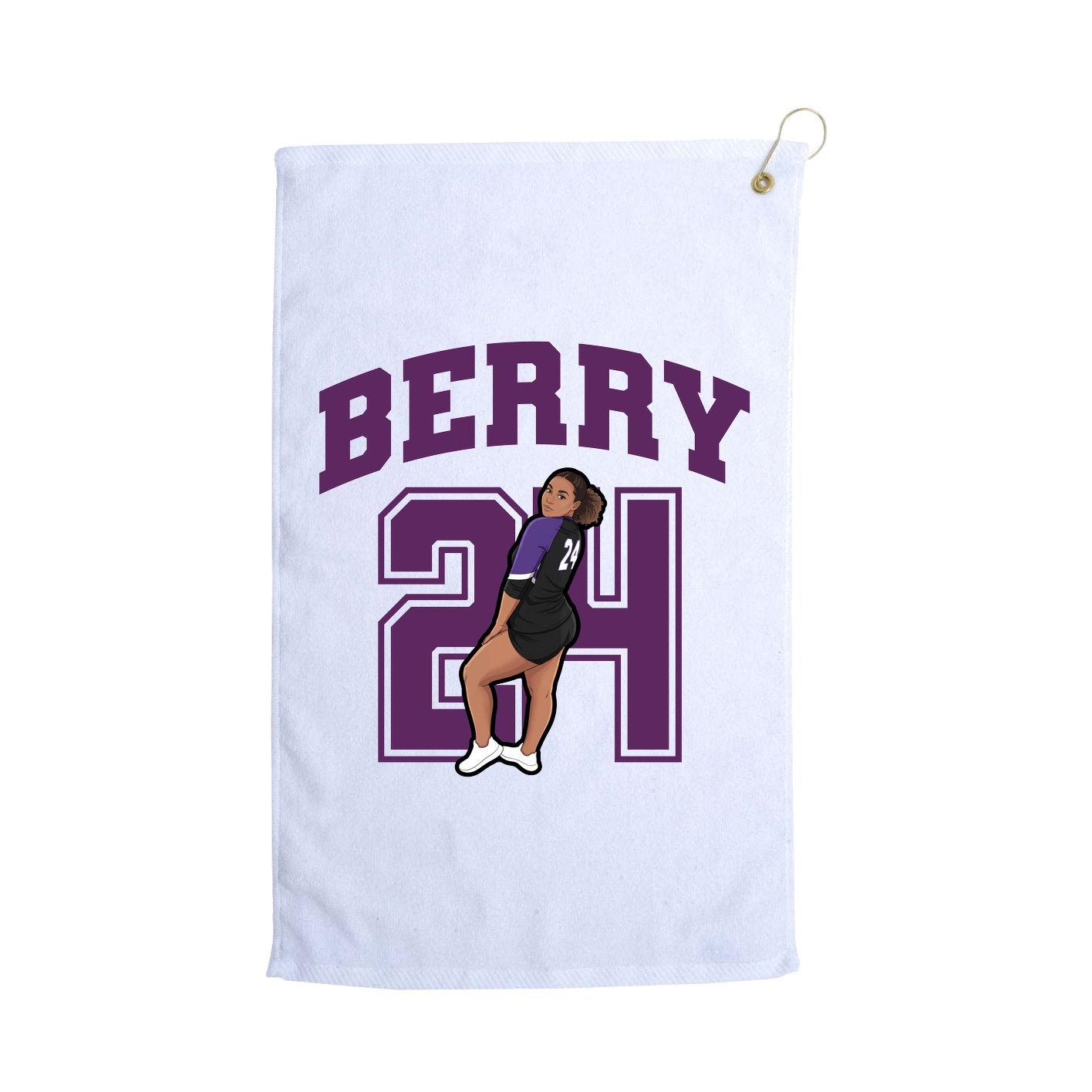 Golf Towel — Number in White