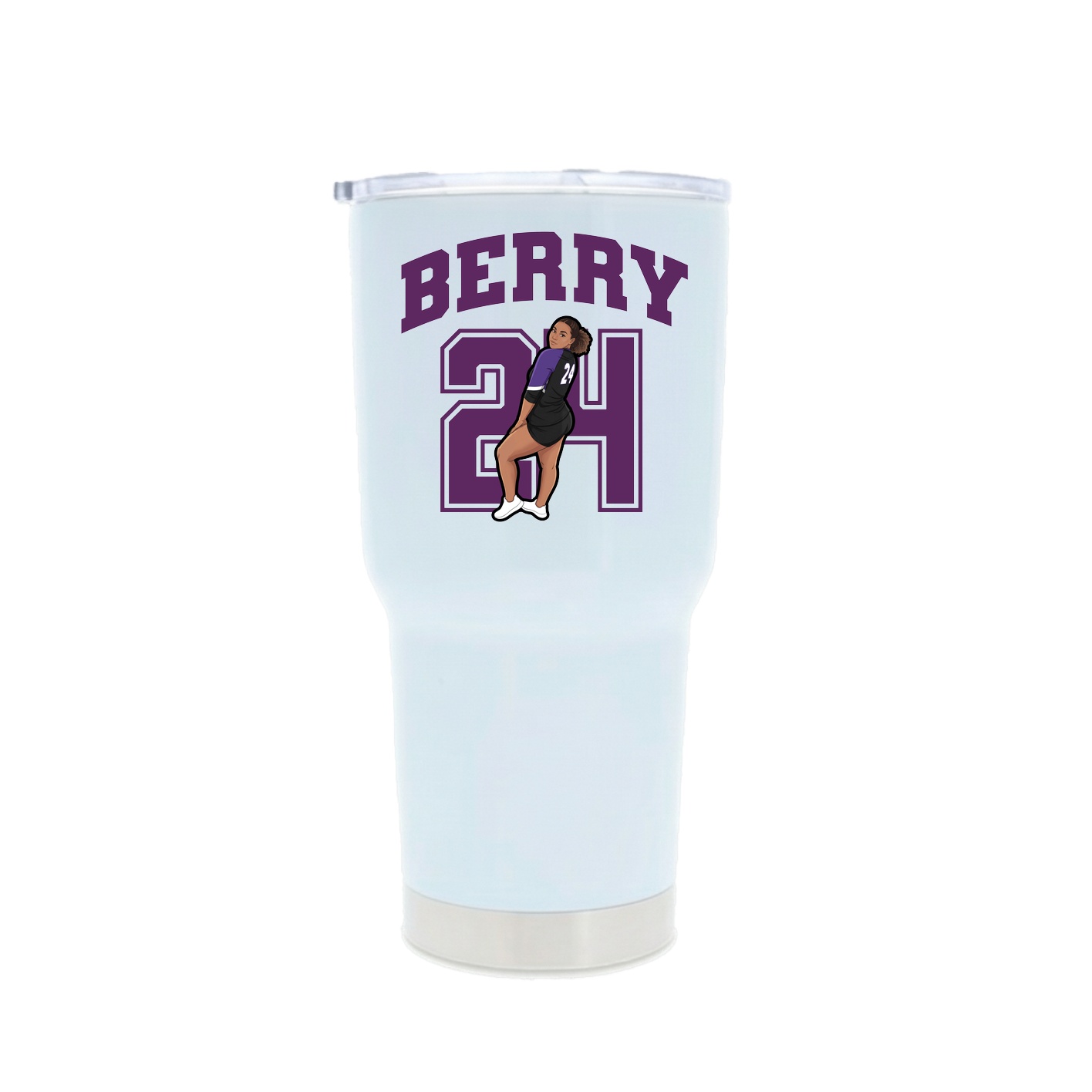 30oz Stainless Steel Tumbler — Number in White