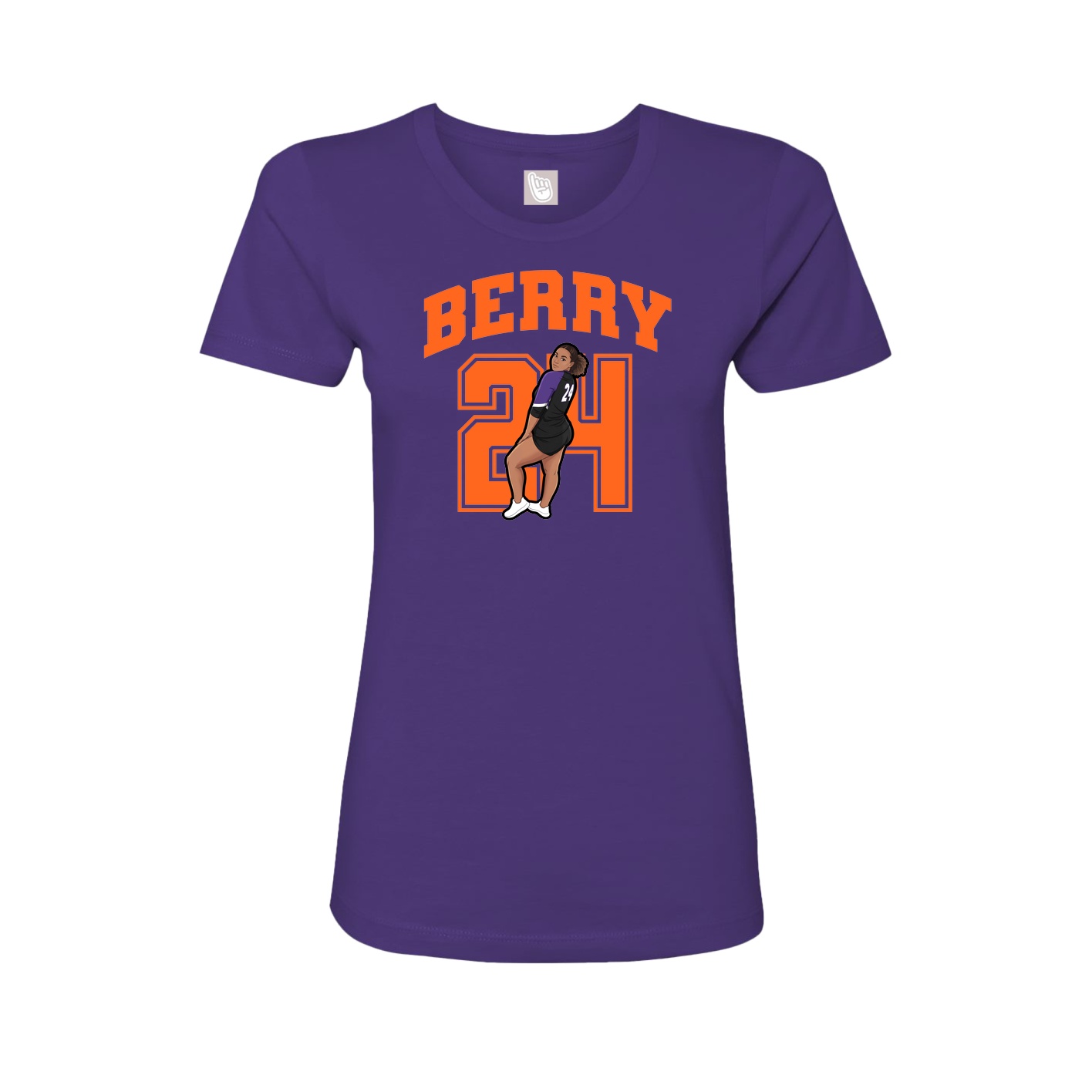 Fitted Women's Tee — Number in Purple