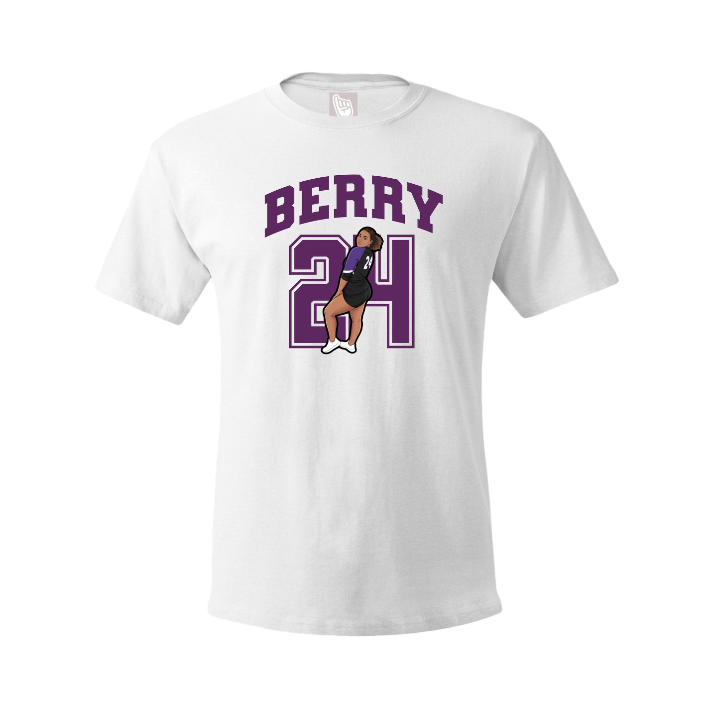 Youth Tee — Number in White