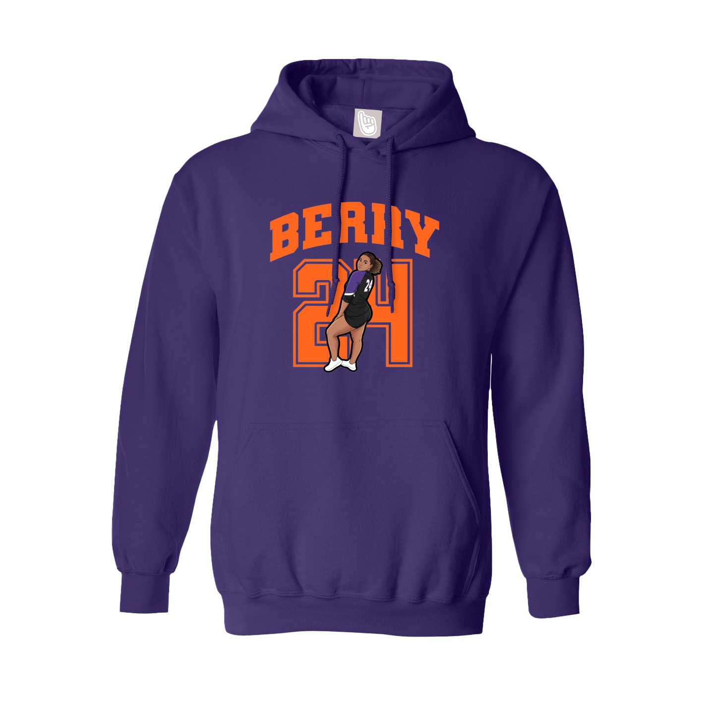 Youth Hoodie — Number in Purple