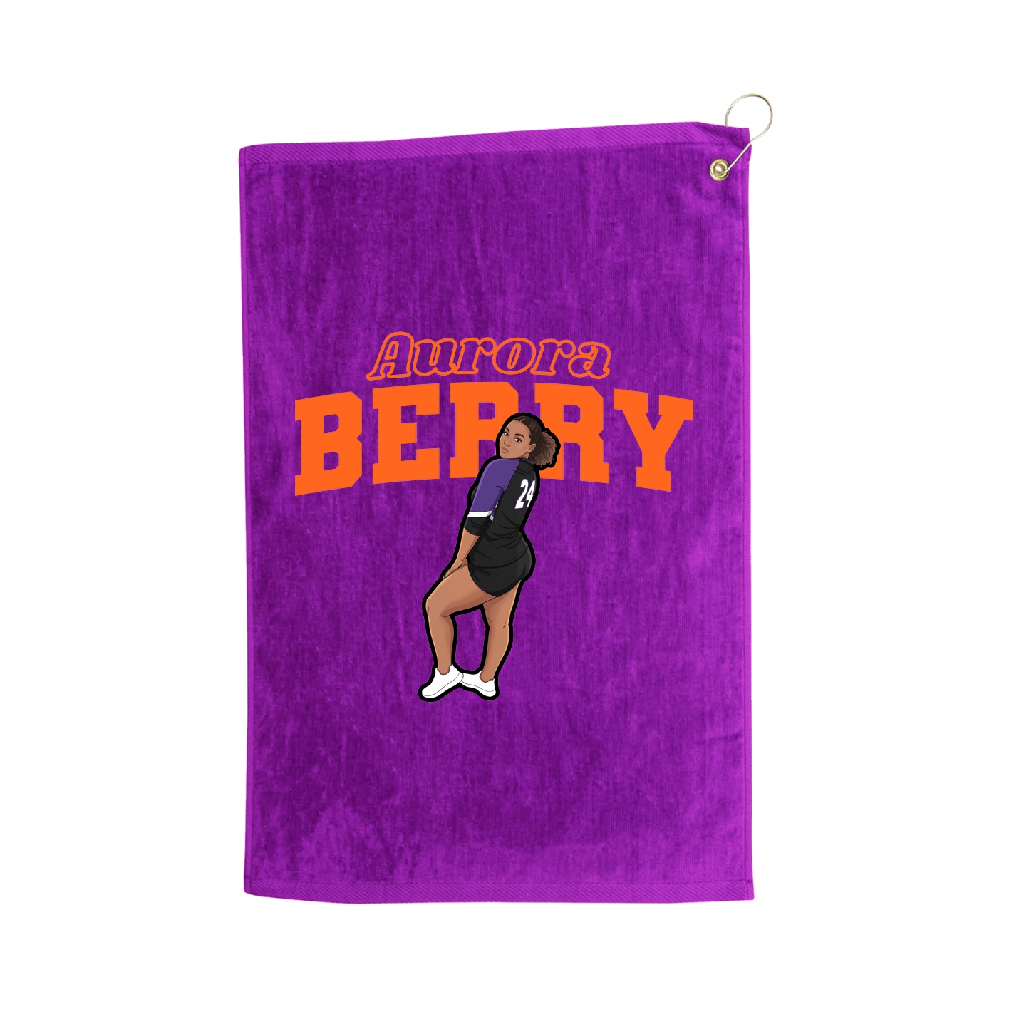 Golf Towel — Name Arch in Purple
