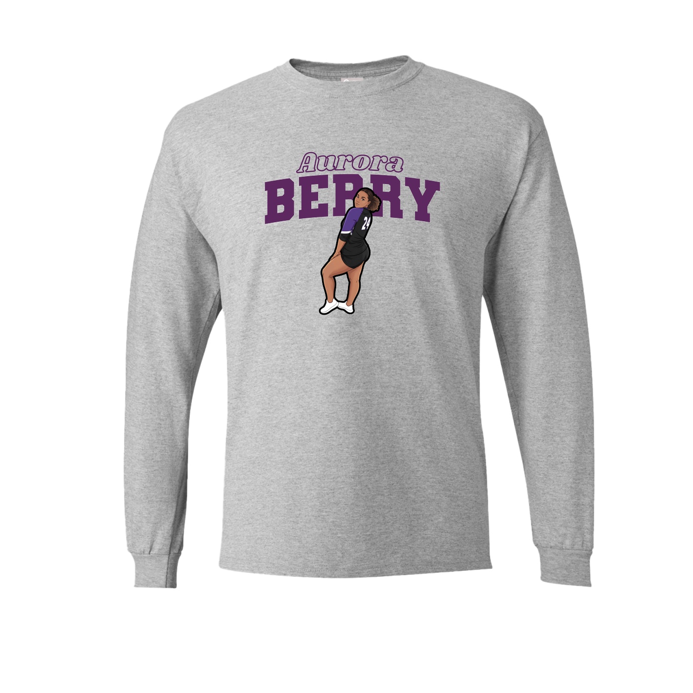 Long Sleeve Tee — Name Arch in Grey