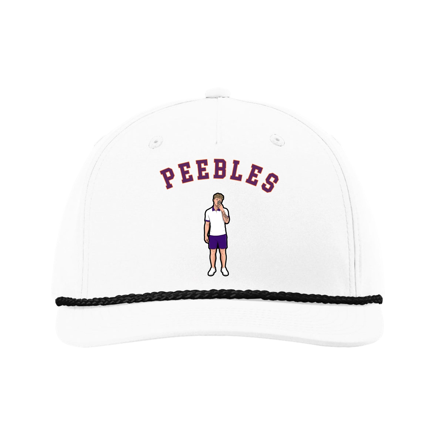 Five-Panel Classic Rope Cap — Shirsey Arch in White