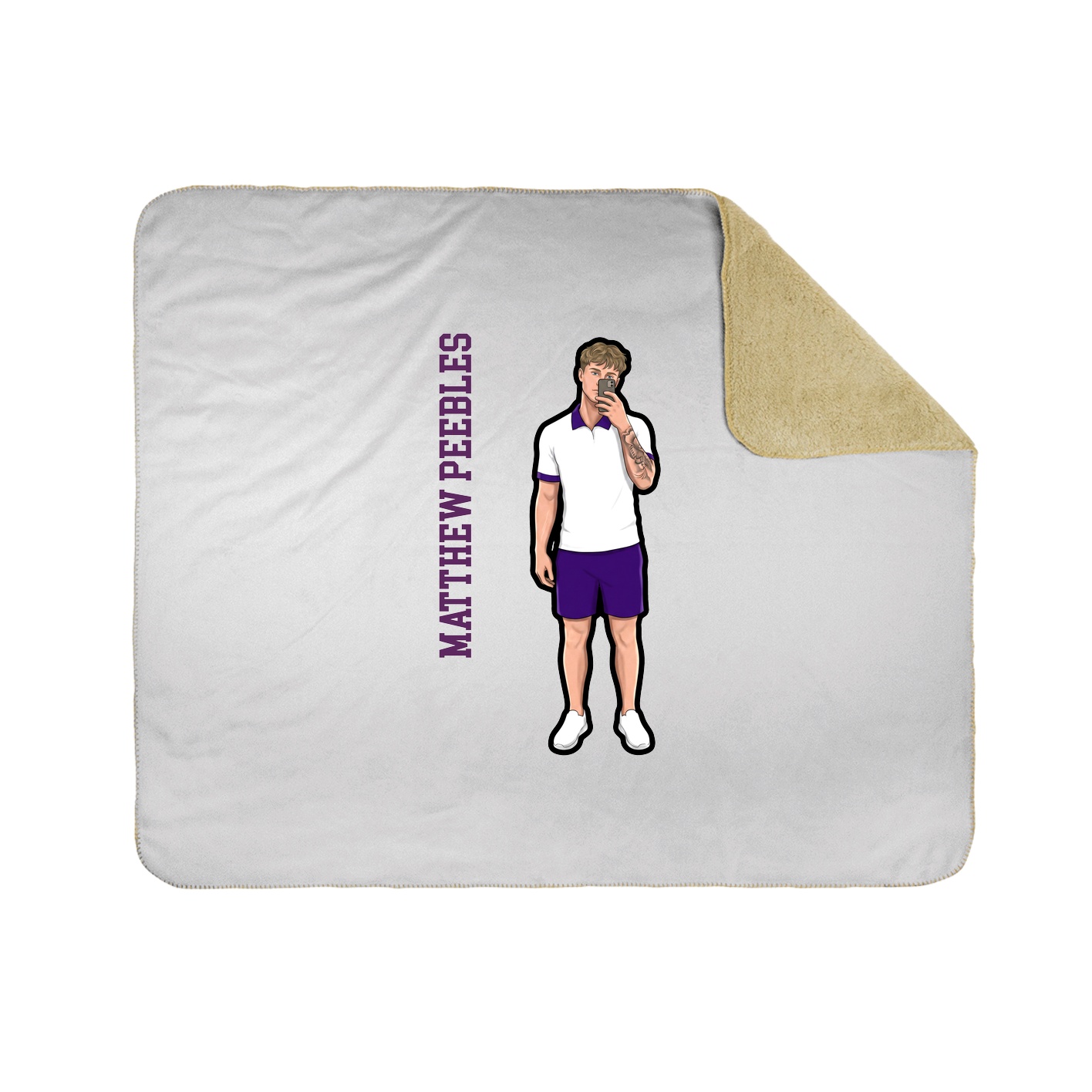 Throw Blanket — Name Vertical in White