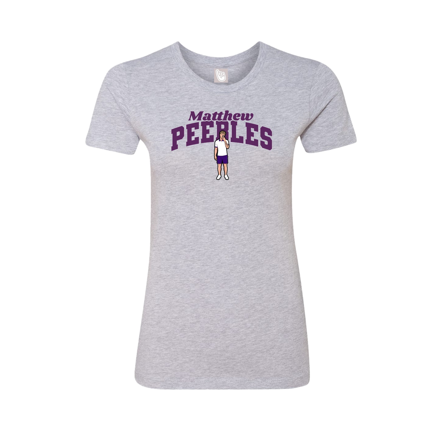 Fitted Women's Tee — Signature Arch in Grey