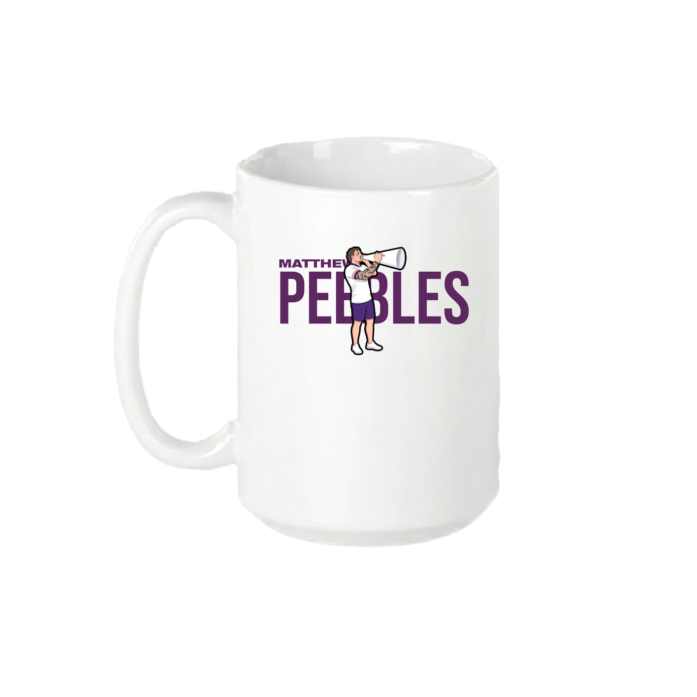 15oz Coffee Mug — Player Name in White