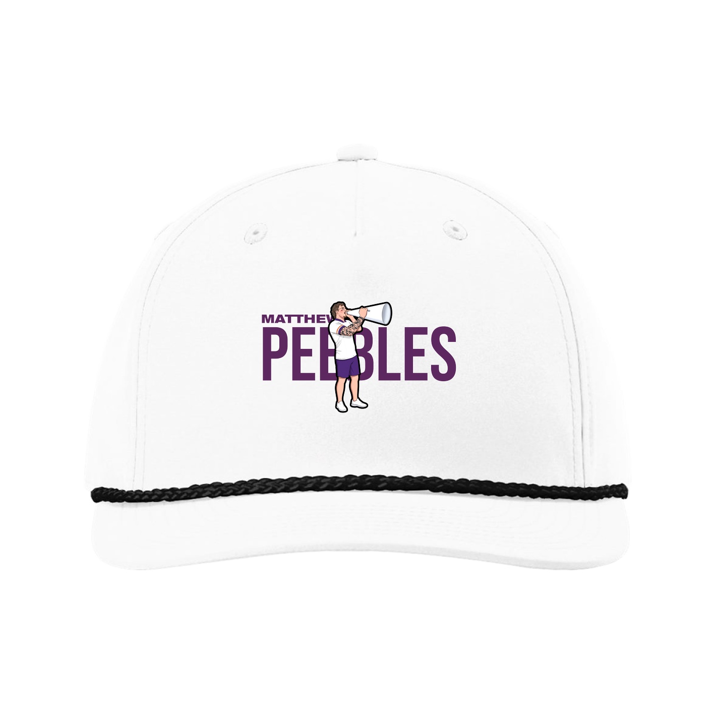 Five-Panel Classic Rope Cap — Player Name in White