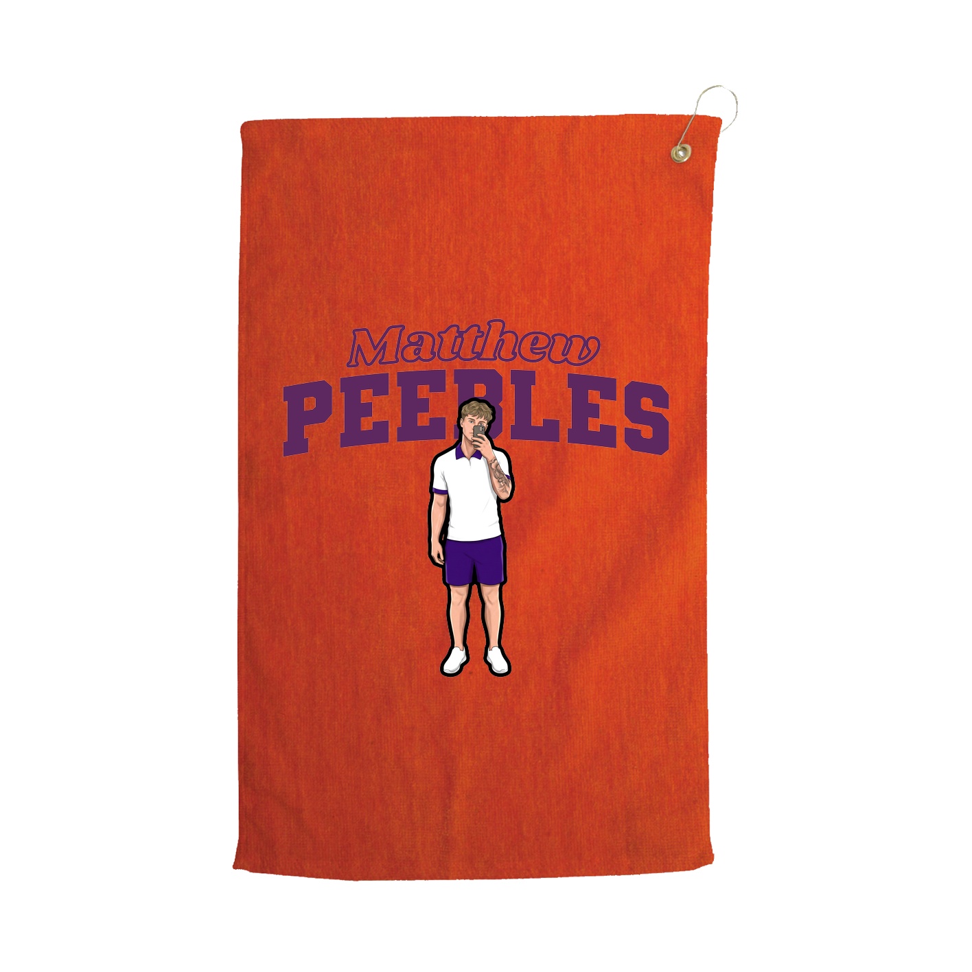 Golf Towel — Name Arch in Orange