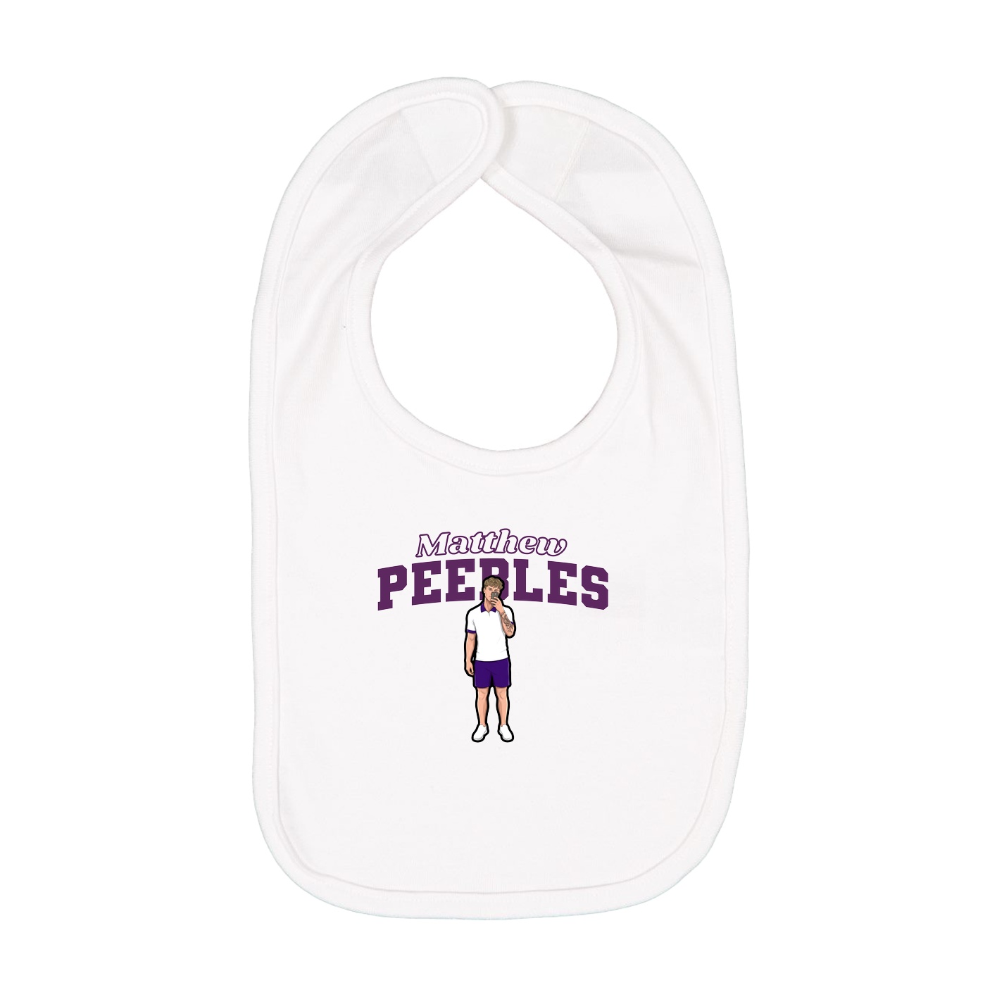 Infant Bib — Name Arch in White