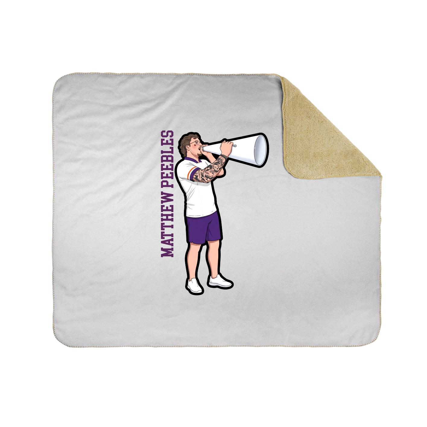 Throw Blanket — Name Vertical in White