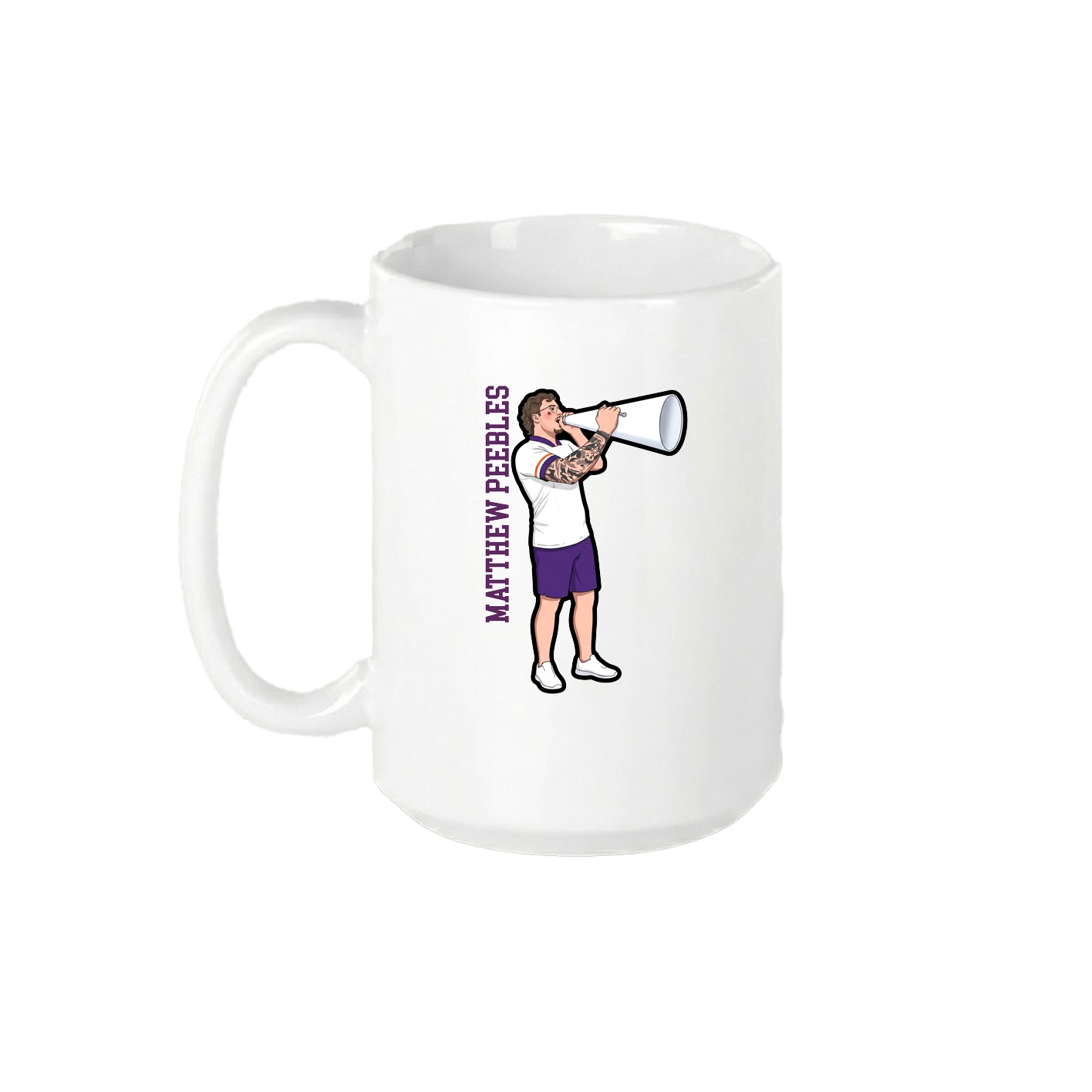 15oz Coffee Mug — Name Vertical in White