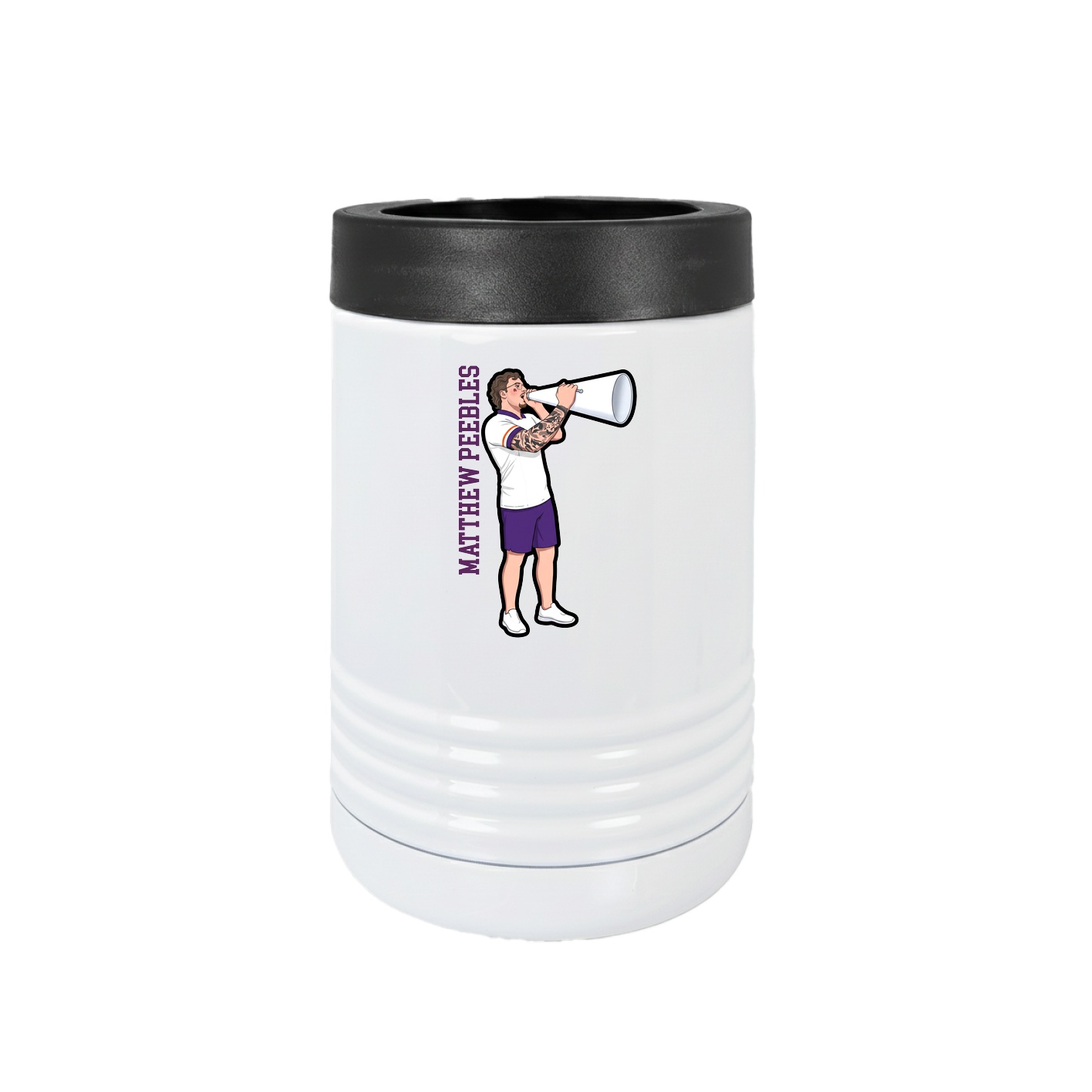 Beverage Holder — Name Vertical in White