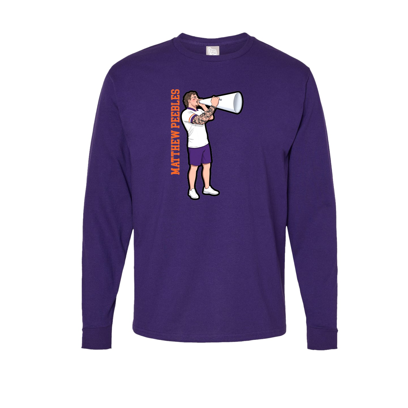 Long Sleeve Tee — Name Vertical in Purple