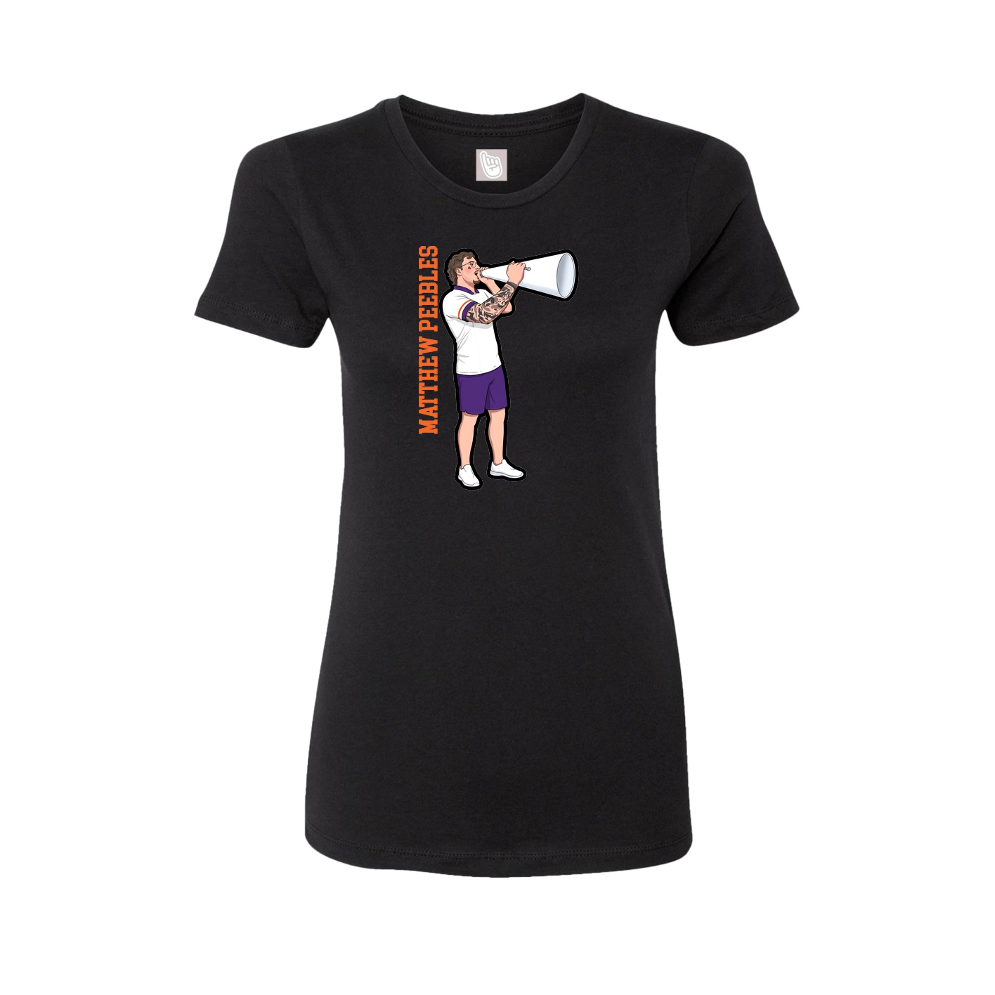 Fitted Women's Tee — Name Vertical in Black
