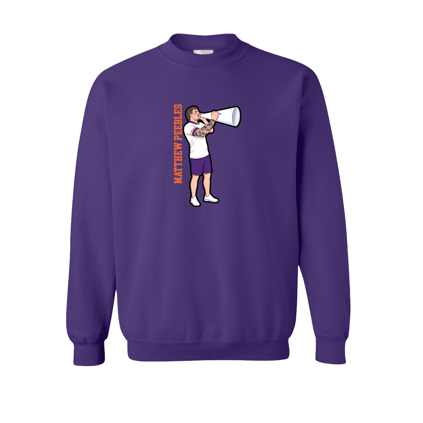 Fleece Crew — Name Vertical in Purple
