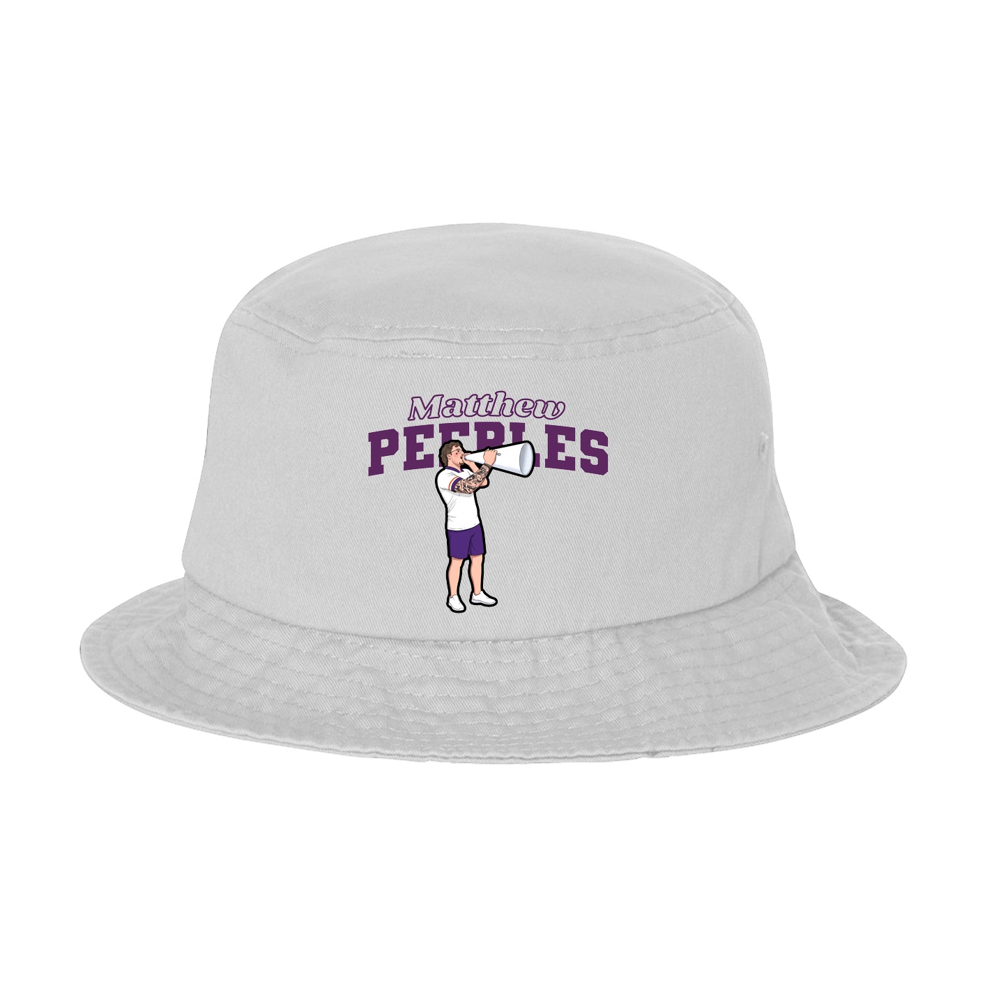 Bucket Cap — Name Arch in White
