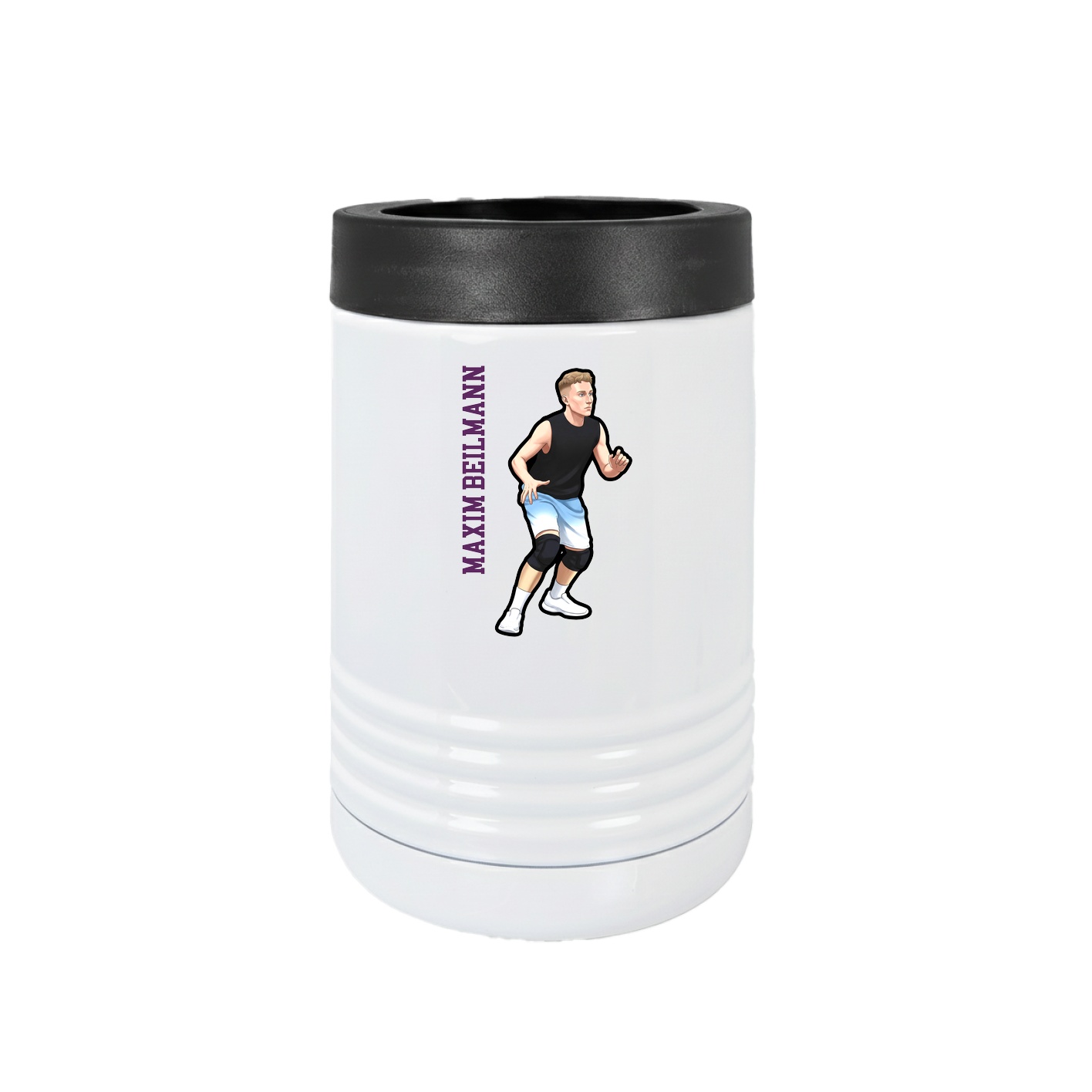 Beverage Holder — Name Vertical in White