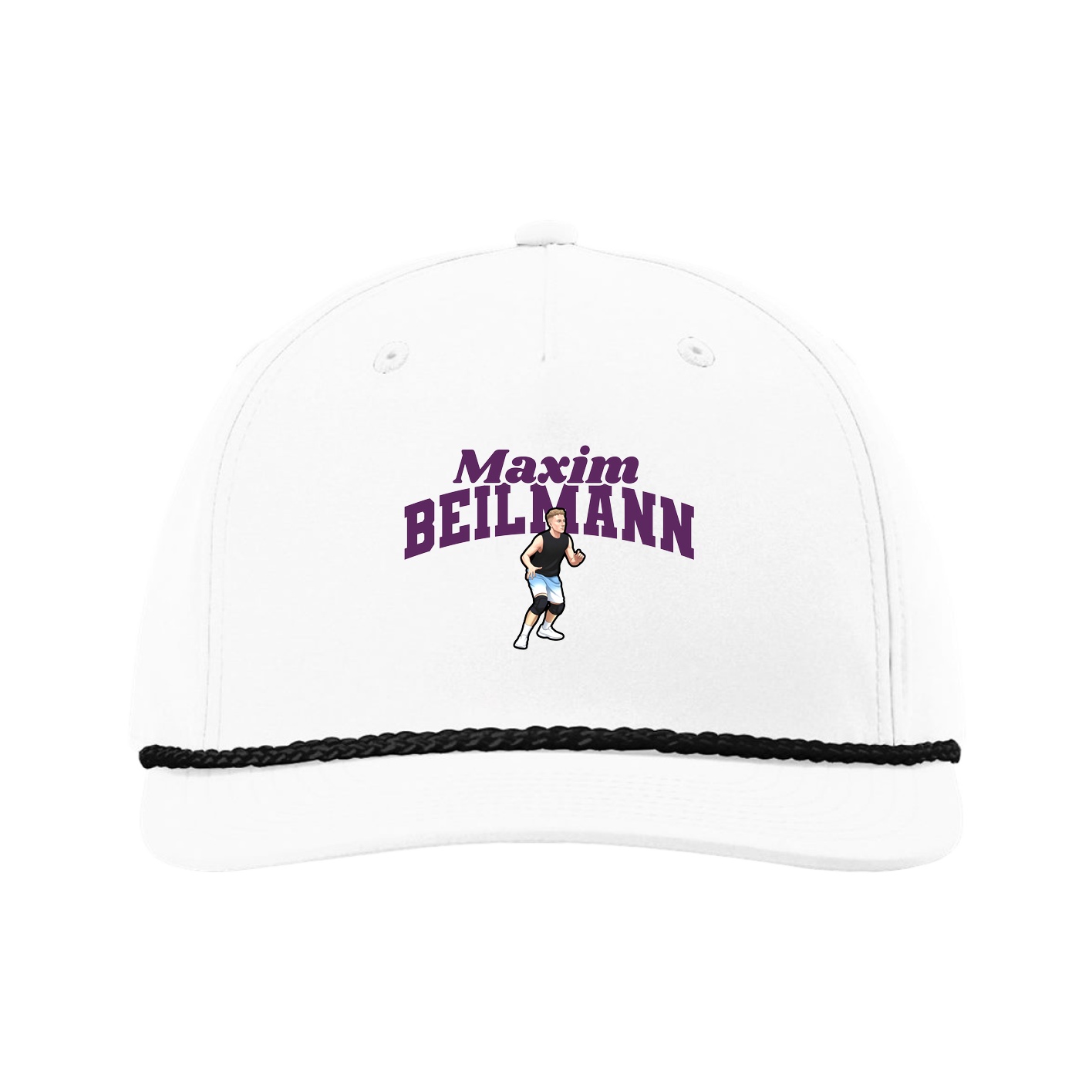 Five-Panel Classic Rope Cap — Signature Arch in White