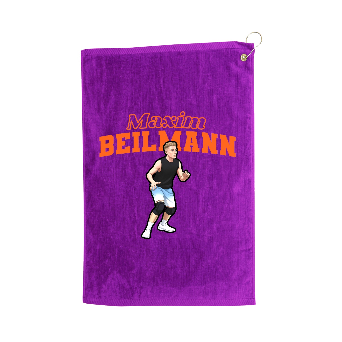 Golf Towel — Name Arch in Purple
