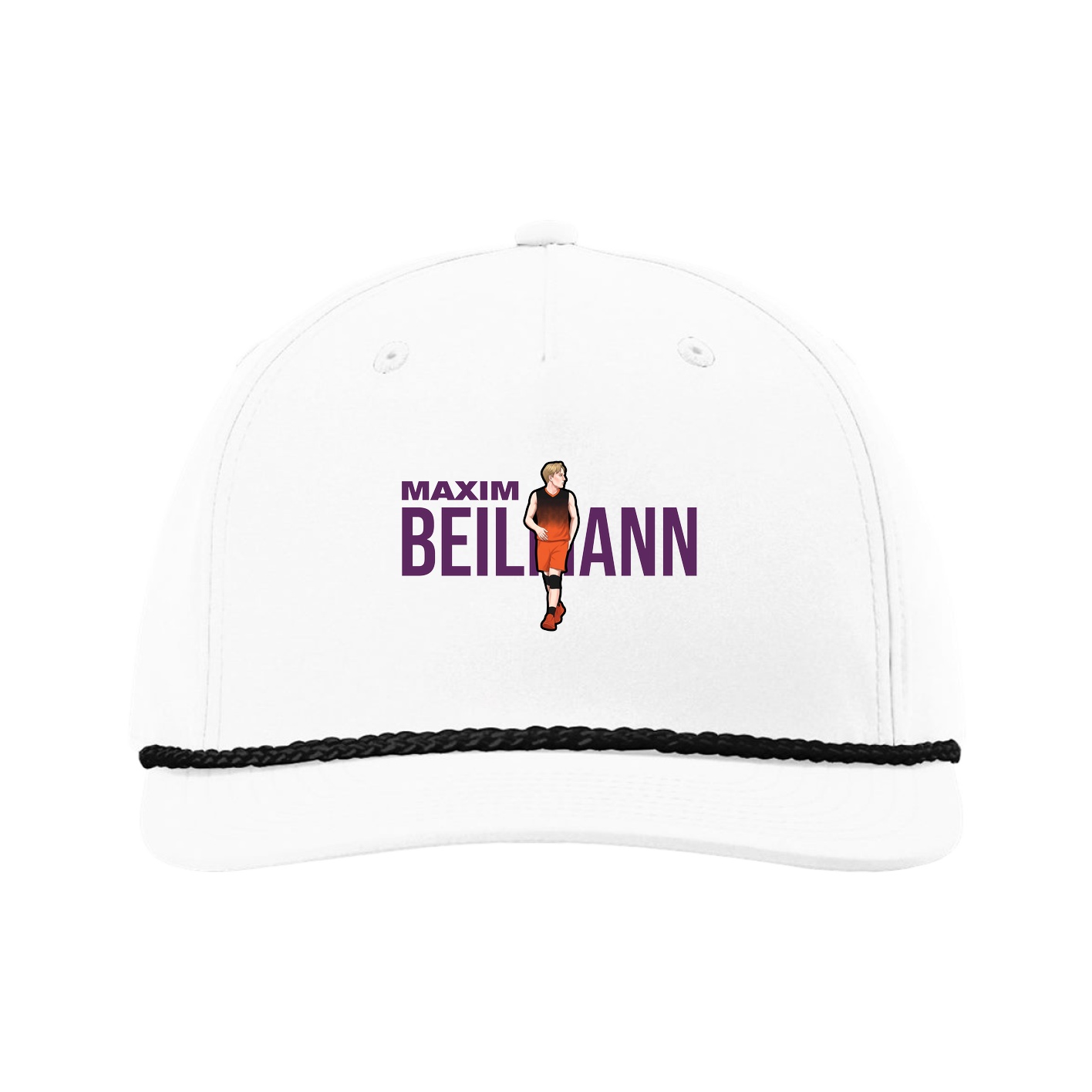 Five-Panel Classic Rope Cap — Player Name in White