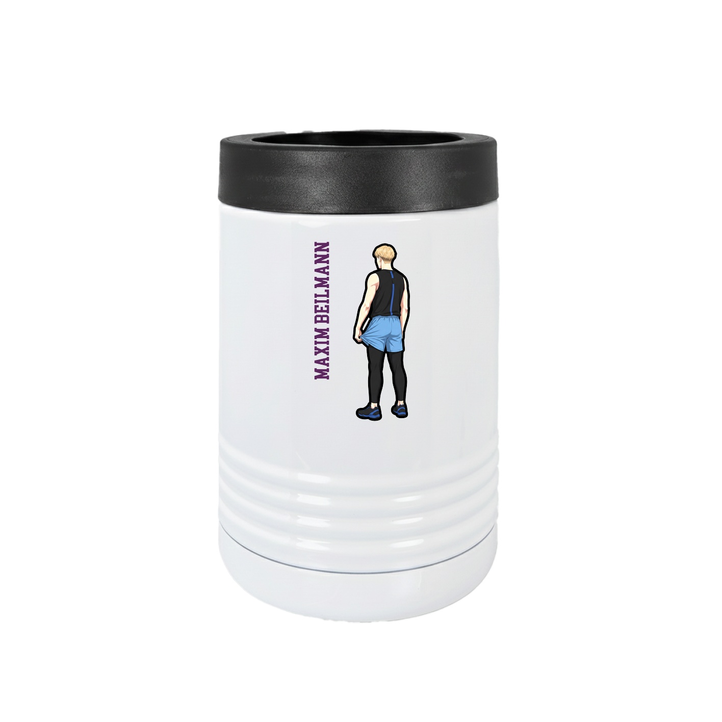 Beverage Holder — Name Vertical in White