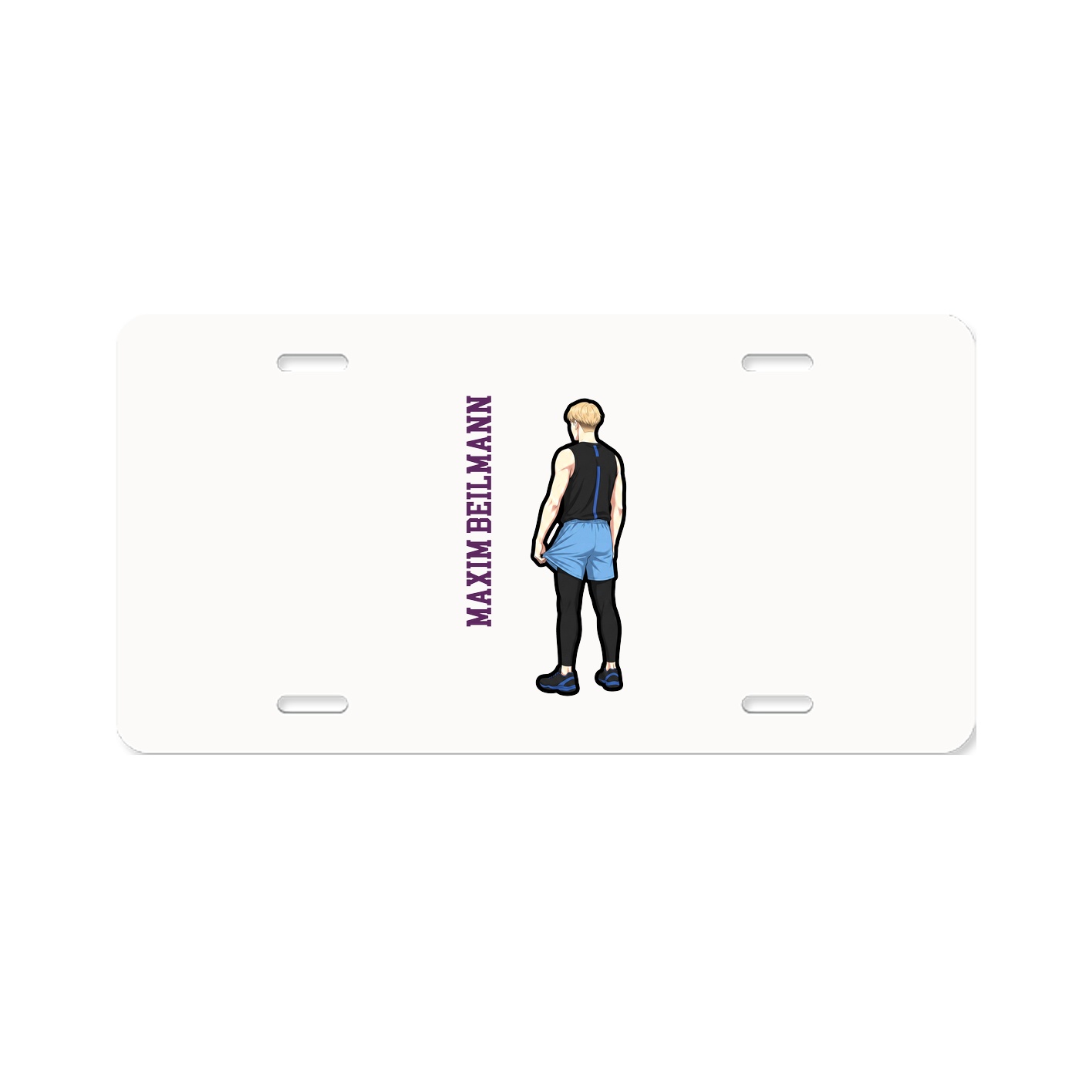 License Plate — Name Vertical in Classic