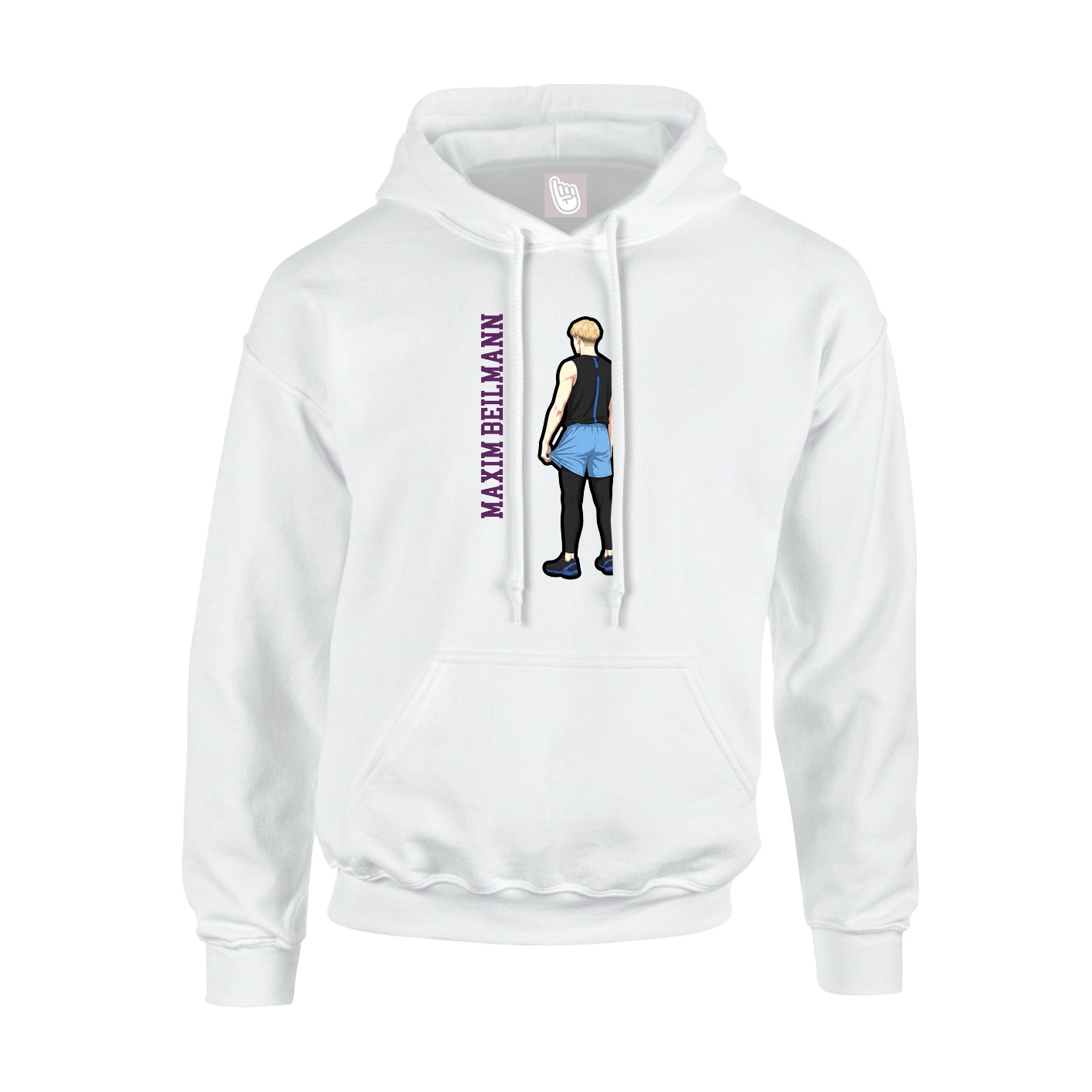 Hoodie — Name Vertical in White