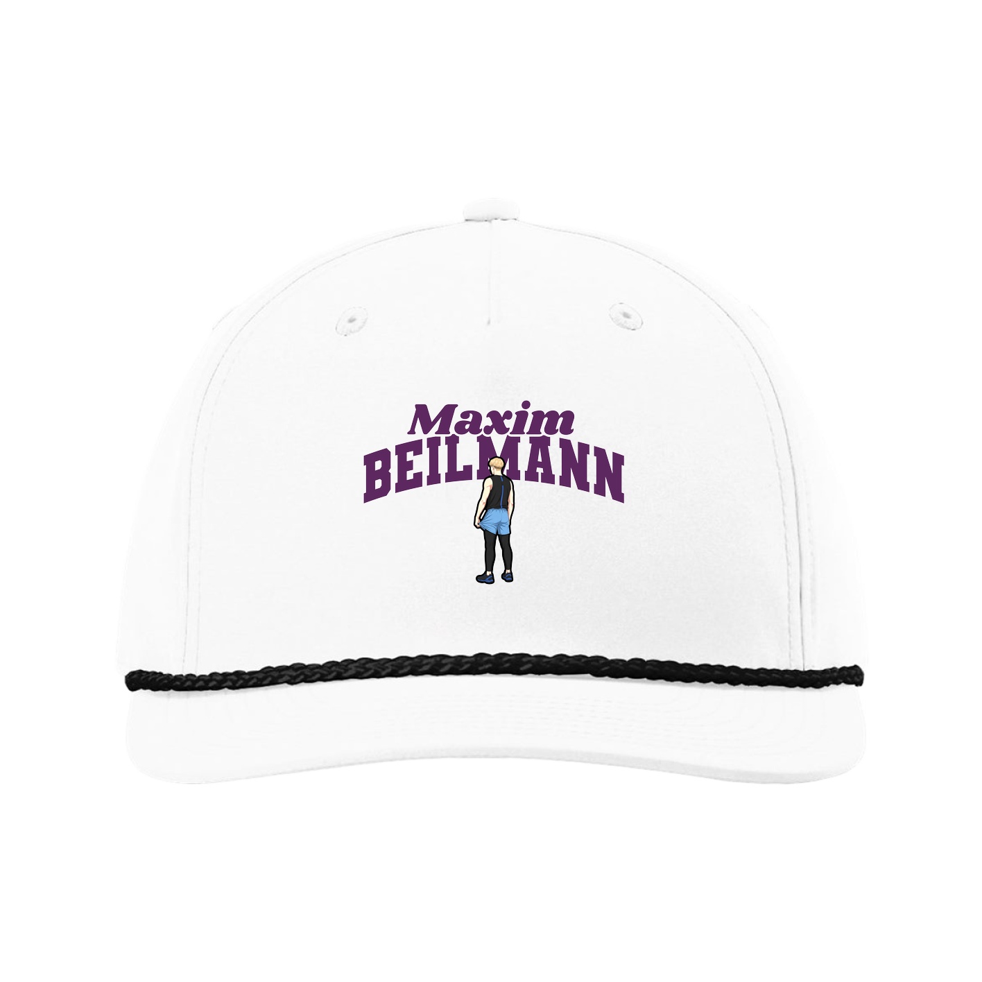Five-Panel Classic Rope Cap — Signature Arch in White