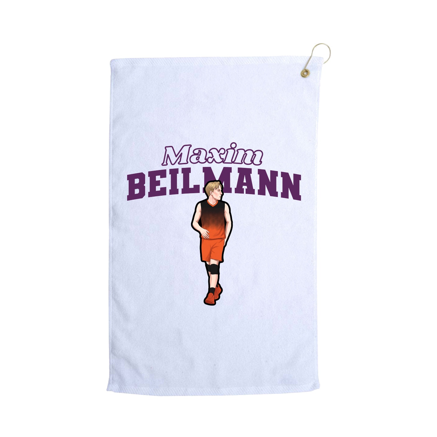 Golf Towel — Name Arch in White