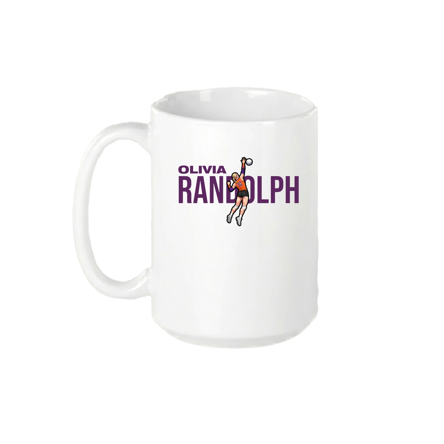 15oz Coffee Mug — Player Name in White
