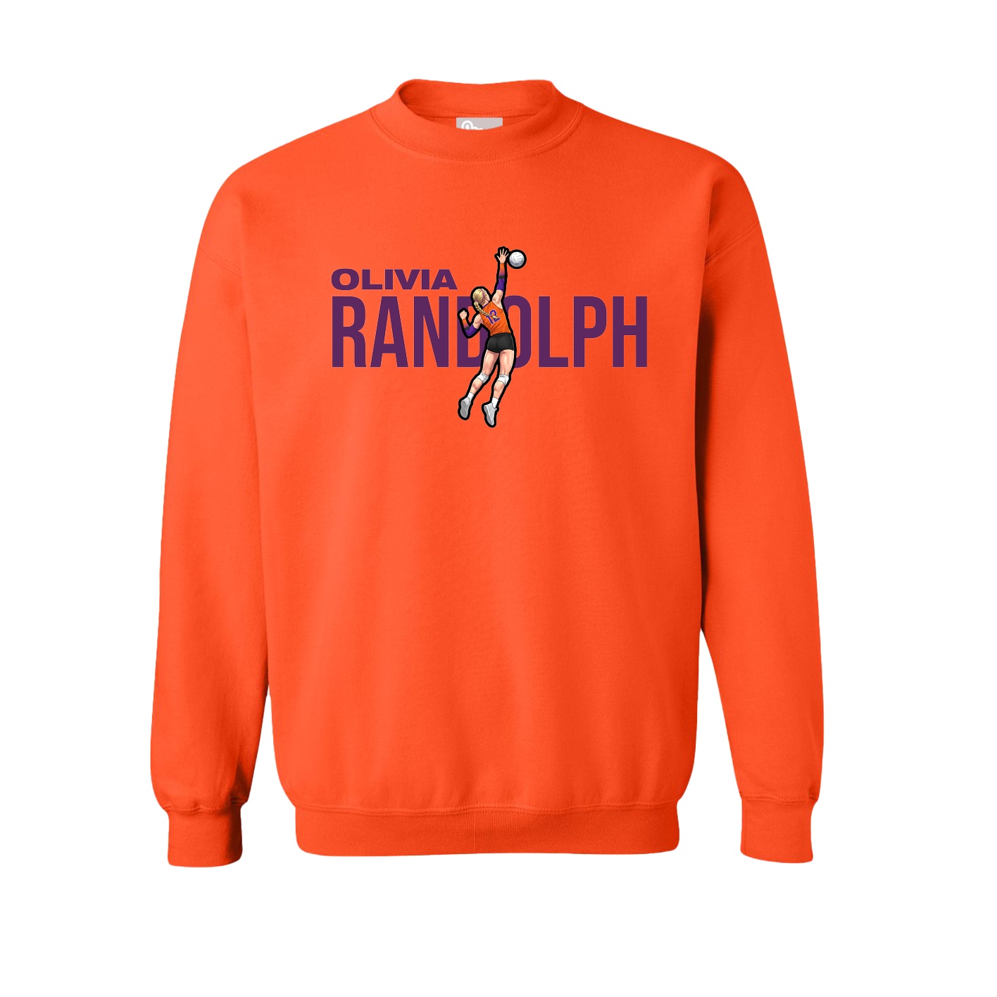 Fleece Crew — Player Name in Orange