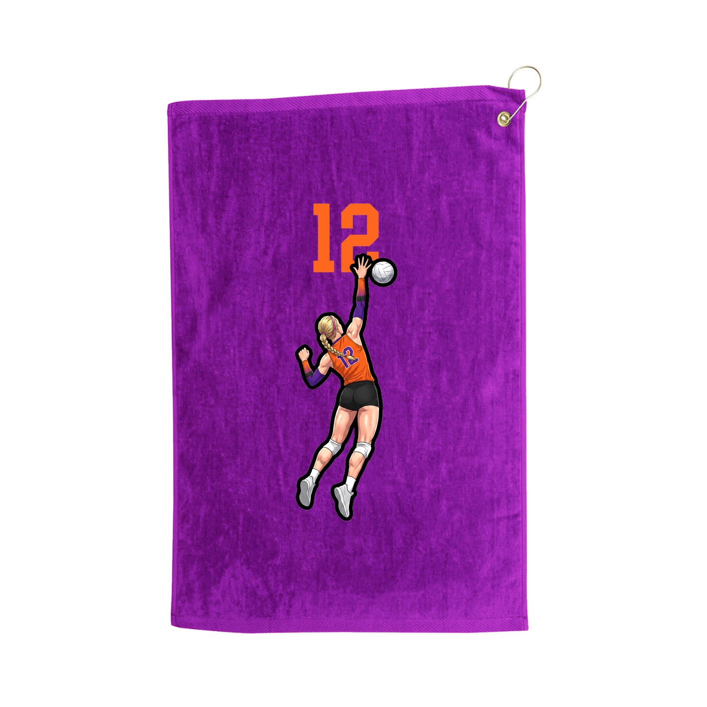 Golf Towel — Number Top in Purple