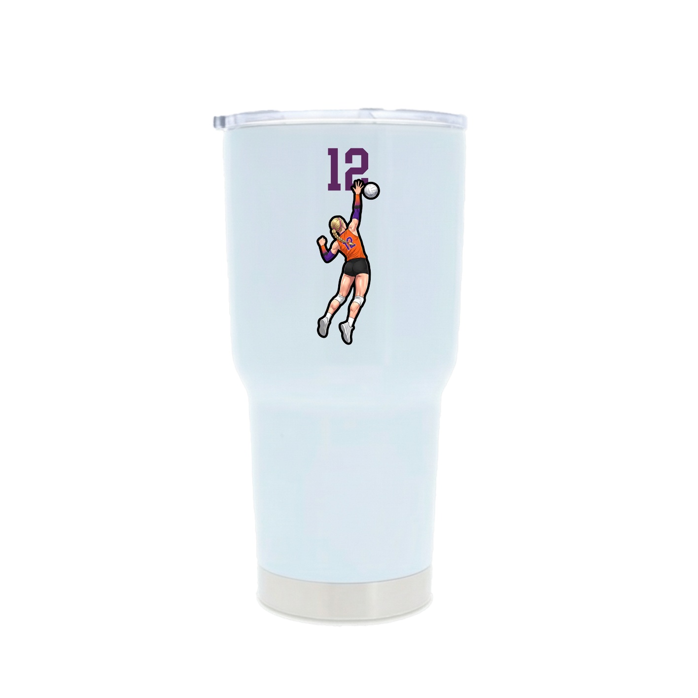30oz Stainless Steel Tumbler — Number Top in White