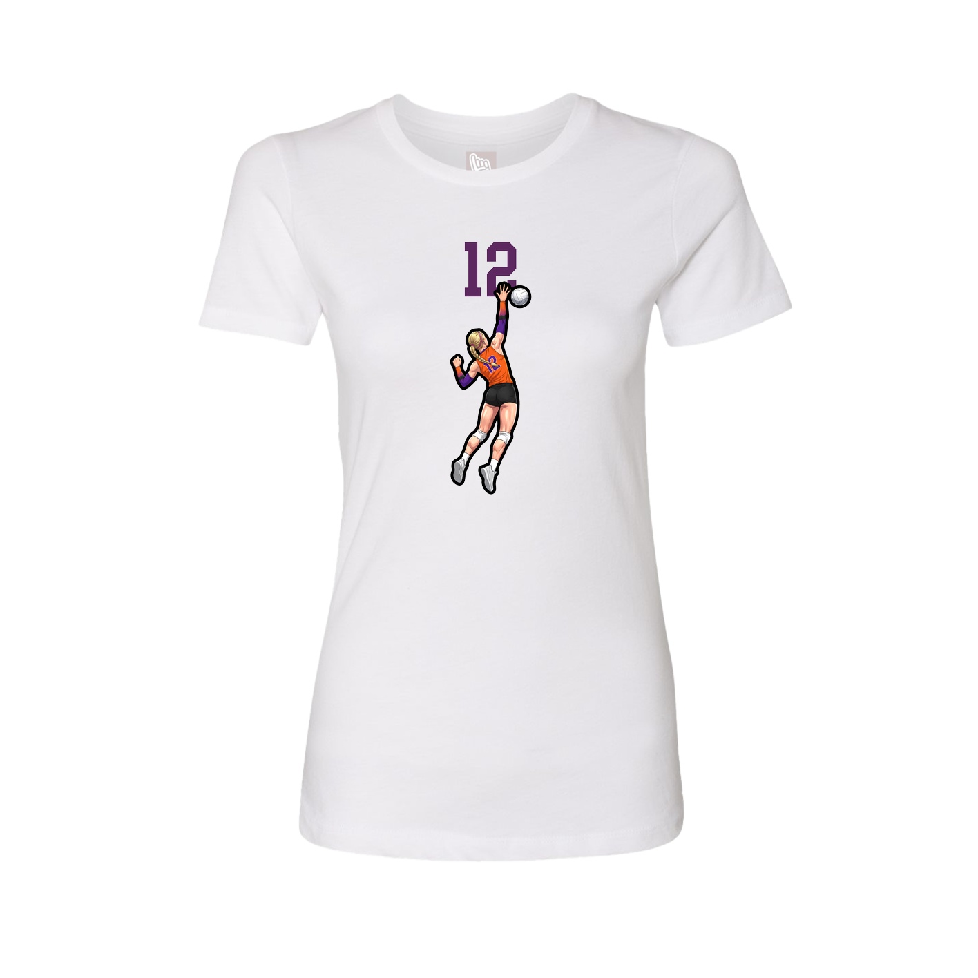Fitted Women's Tee — Number Top in White