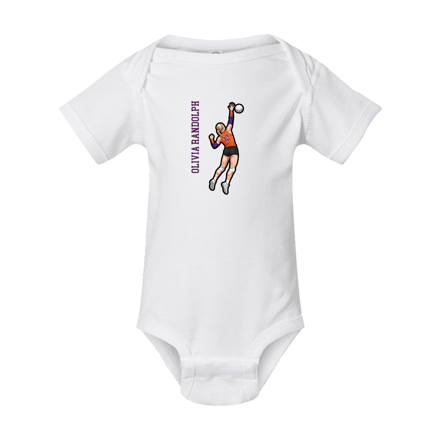 Baby Onesie — Name Vertical in White