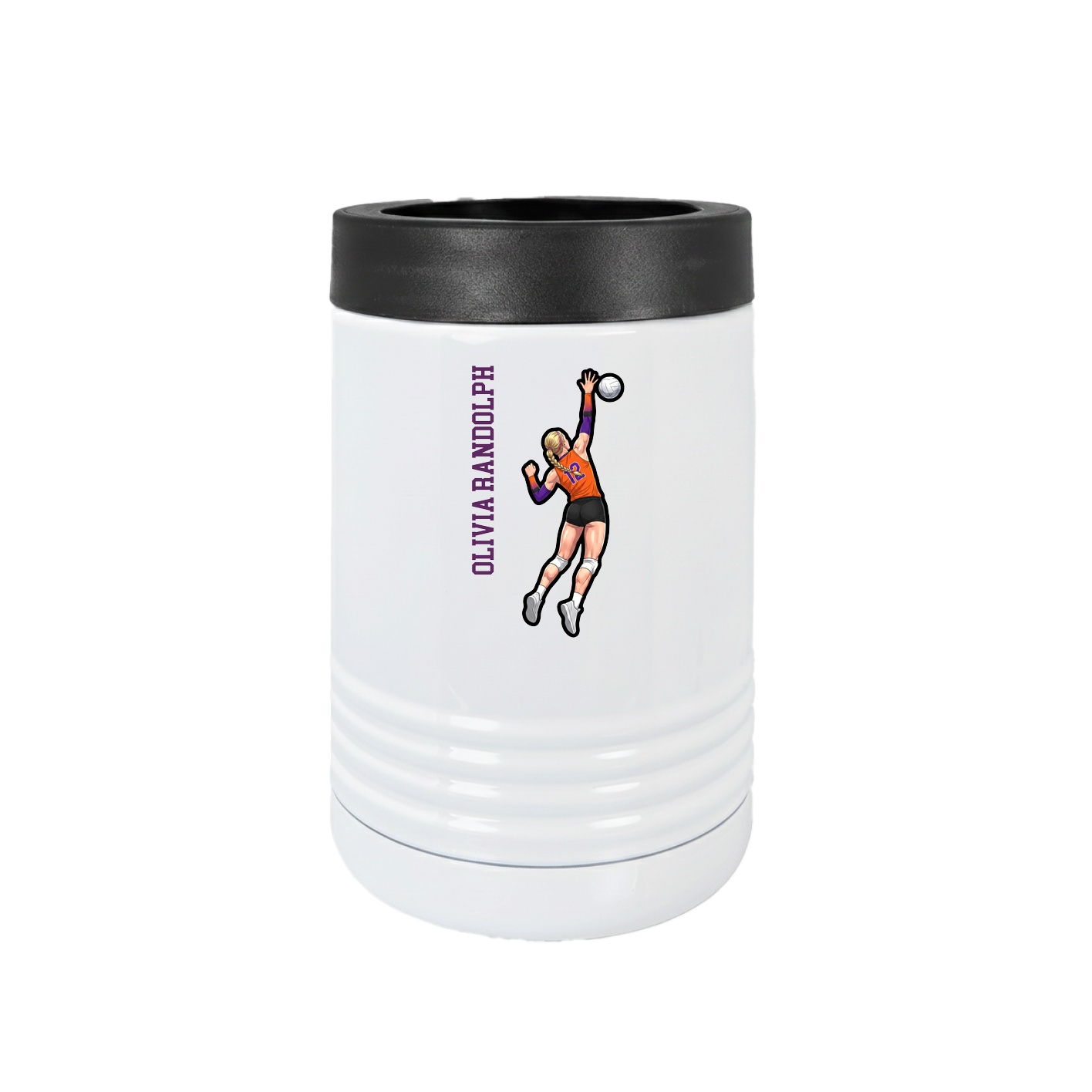 Beverage Holder — Name Vertical in White