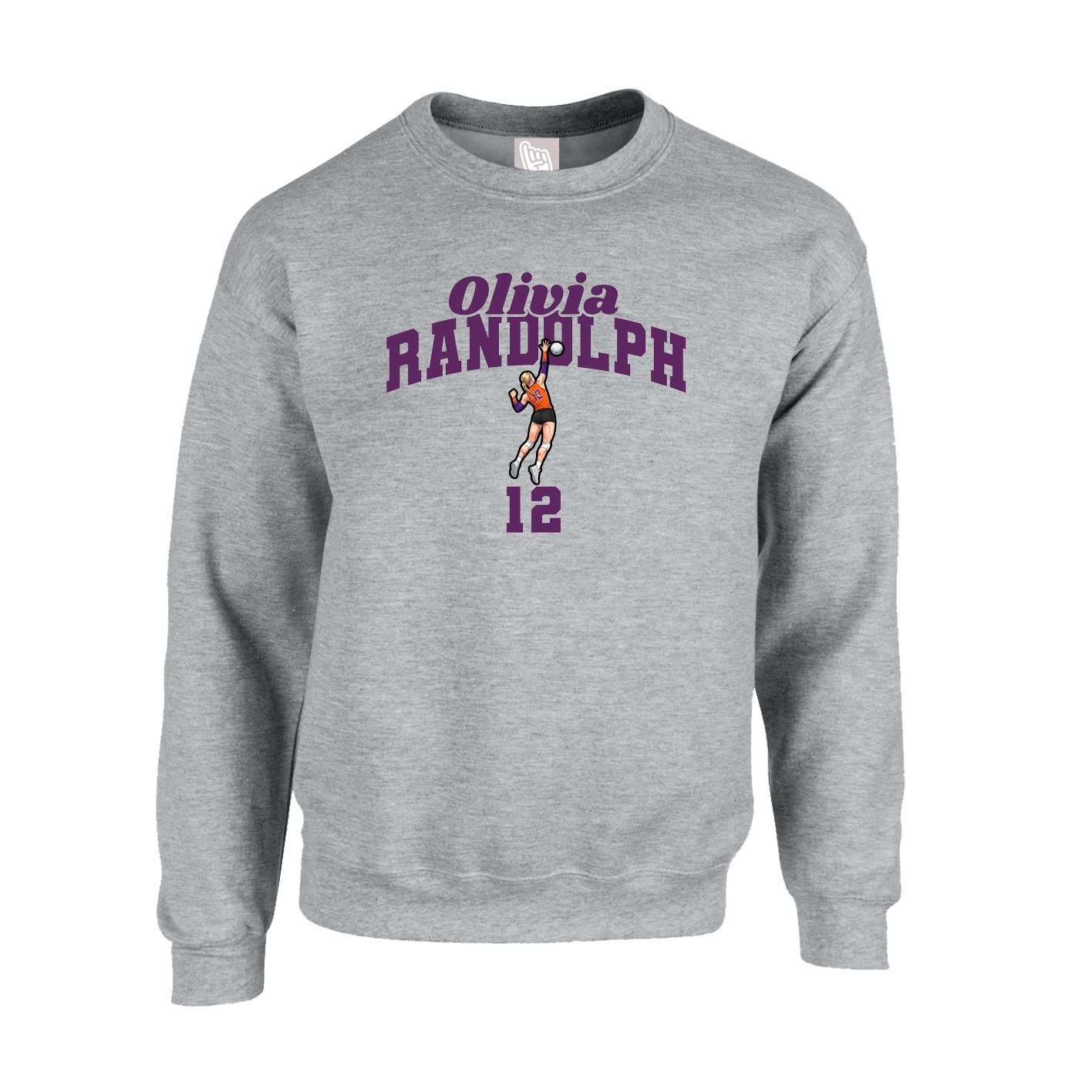 Fleece Crew — Signature Arch in Grey
