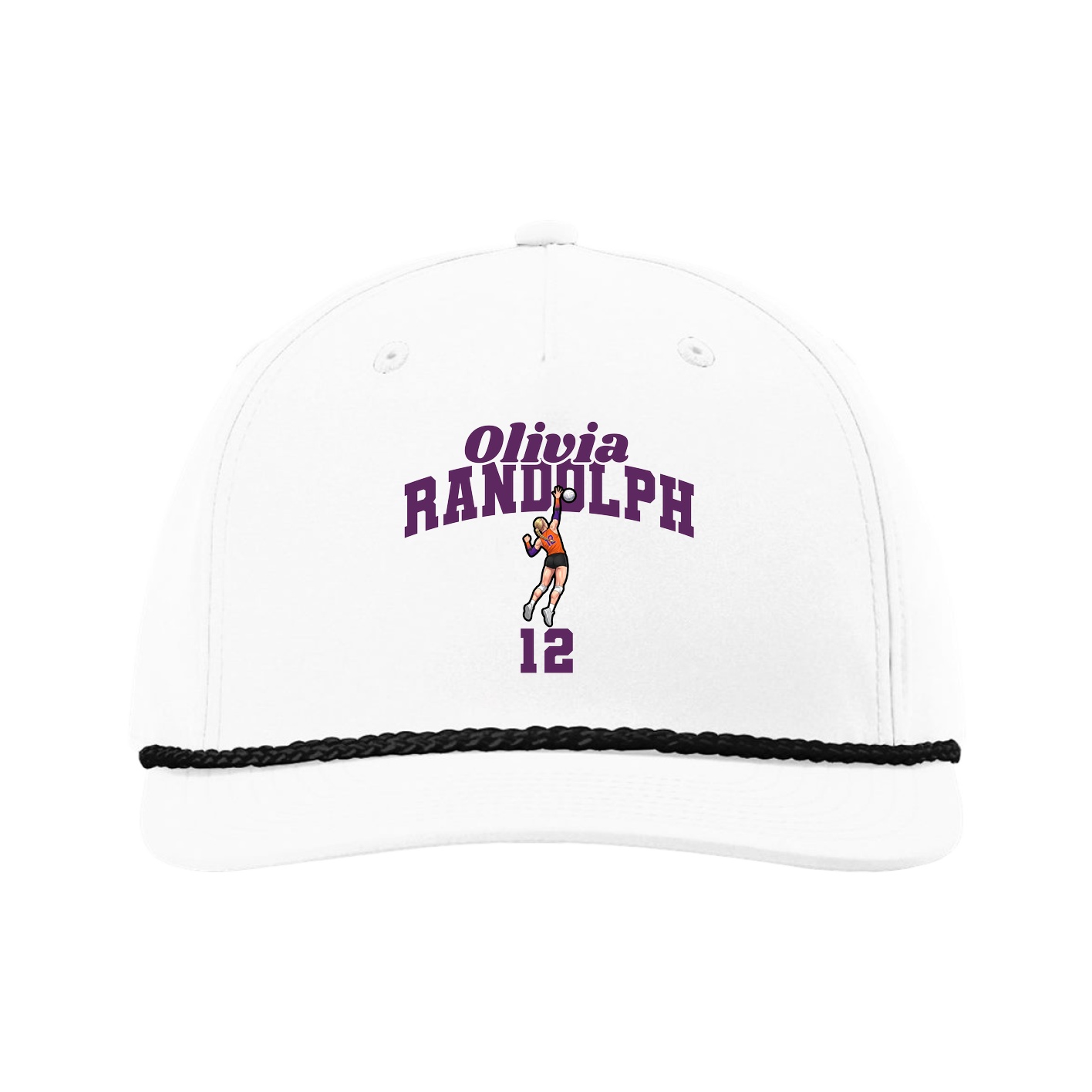 Five-Panel Classic Rope Cap — Signature Arch in White